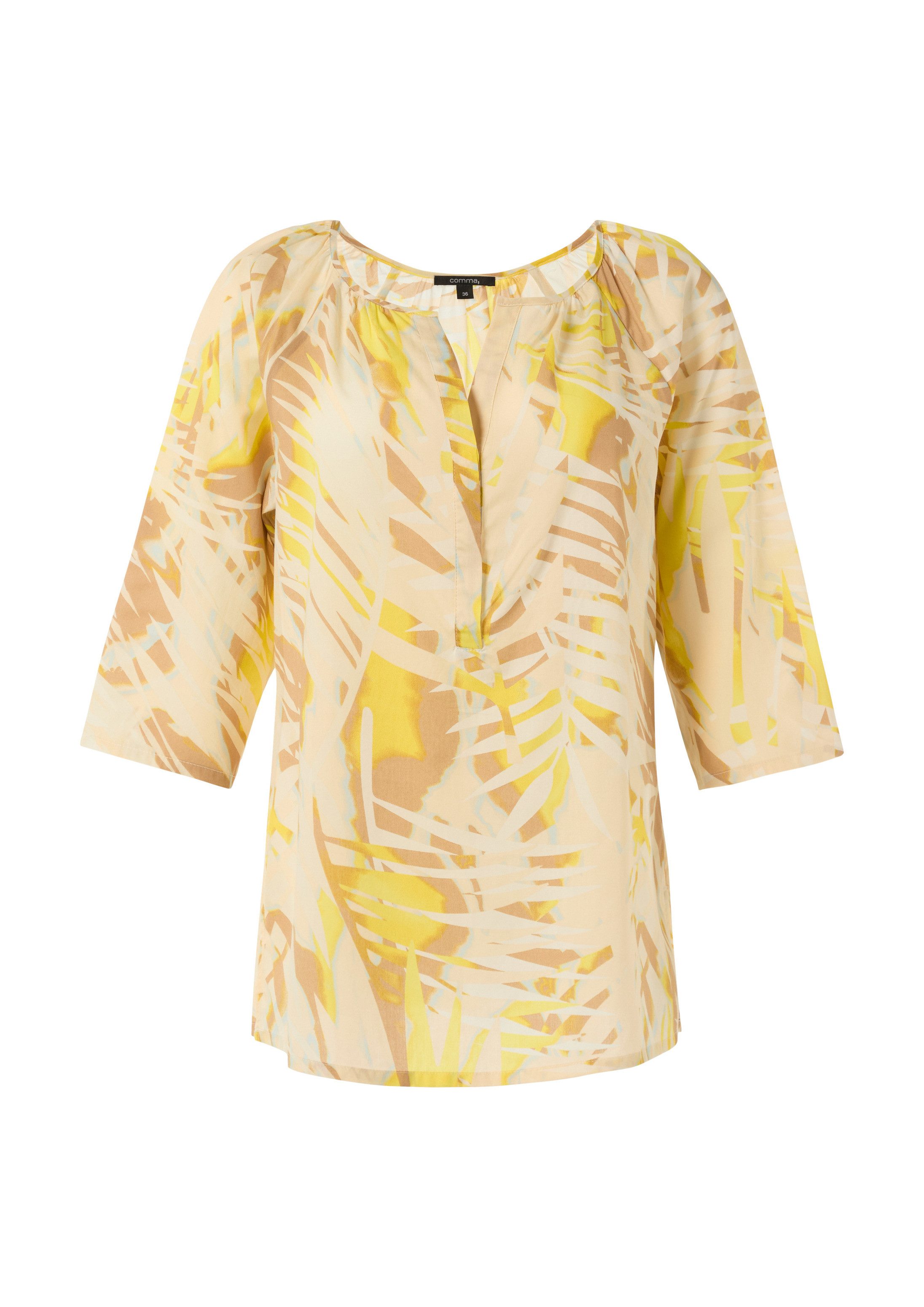 comma Kurzarmbluse Bluse Print-Bluse im Loose Fit