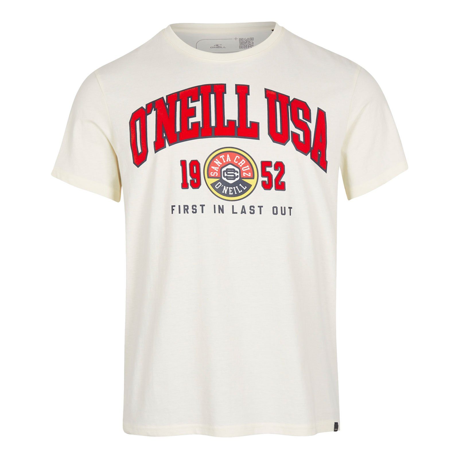 O'Neill T-Shirt Surf State mit großem Flock-Print 11010 snow white