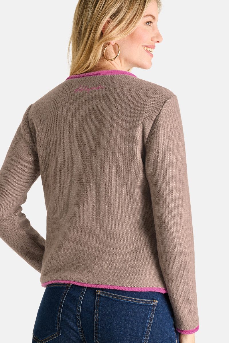 Lieblingsstück Trachtenstrickjacke Strickjacke Damen - ZOFIA - taupe