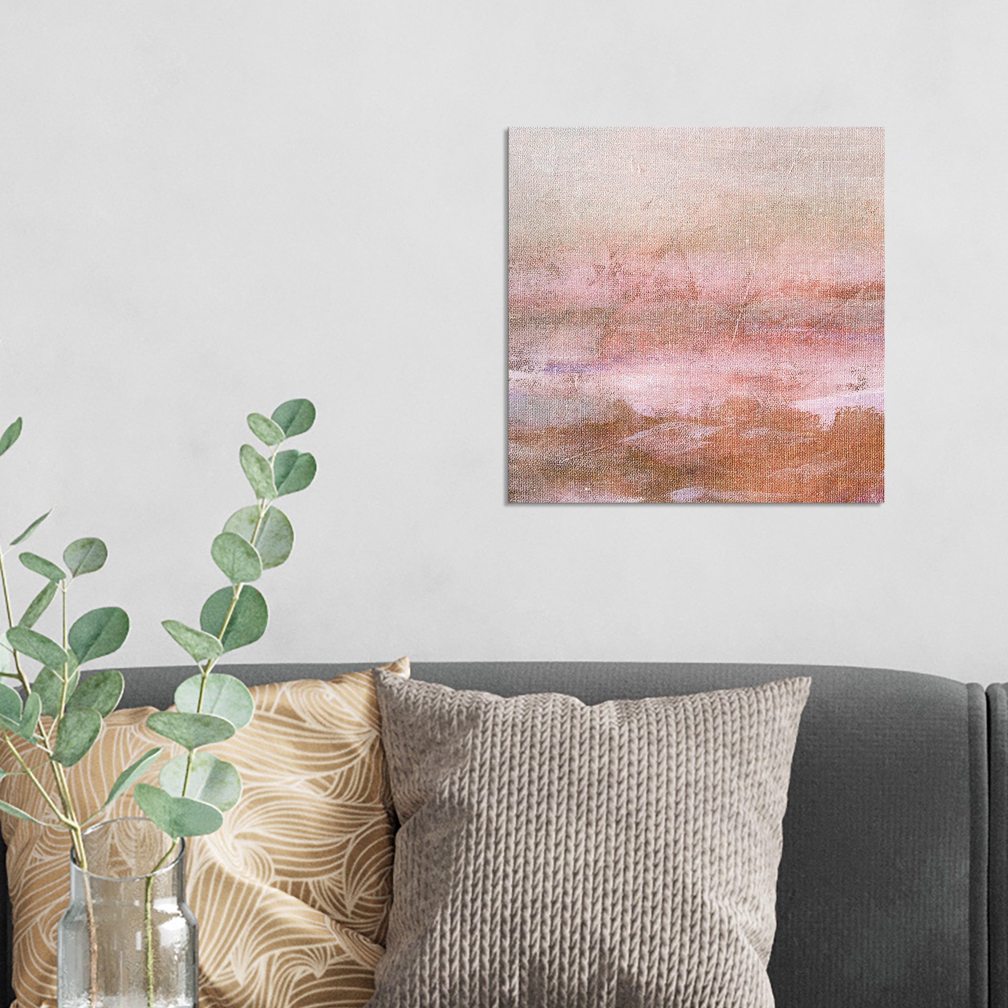 DEQORI Leinwandbild 'Pastell-Horizont', 'Pastell-Horizont', Hybrid Leinwand Bild Wandbild flach modern