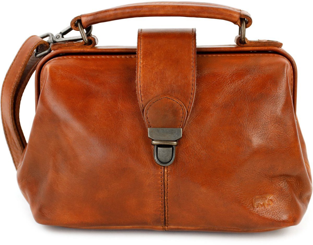 Bear Design Schultertasche Medium Handtas / Crossbodytas Julia M - Cognac