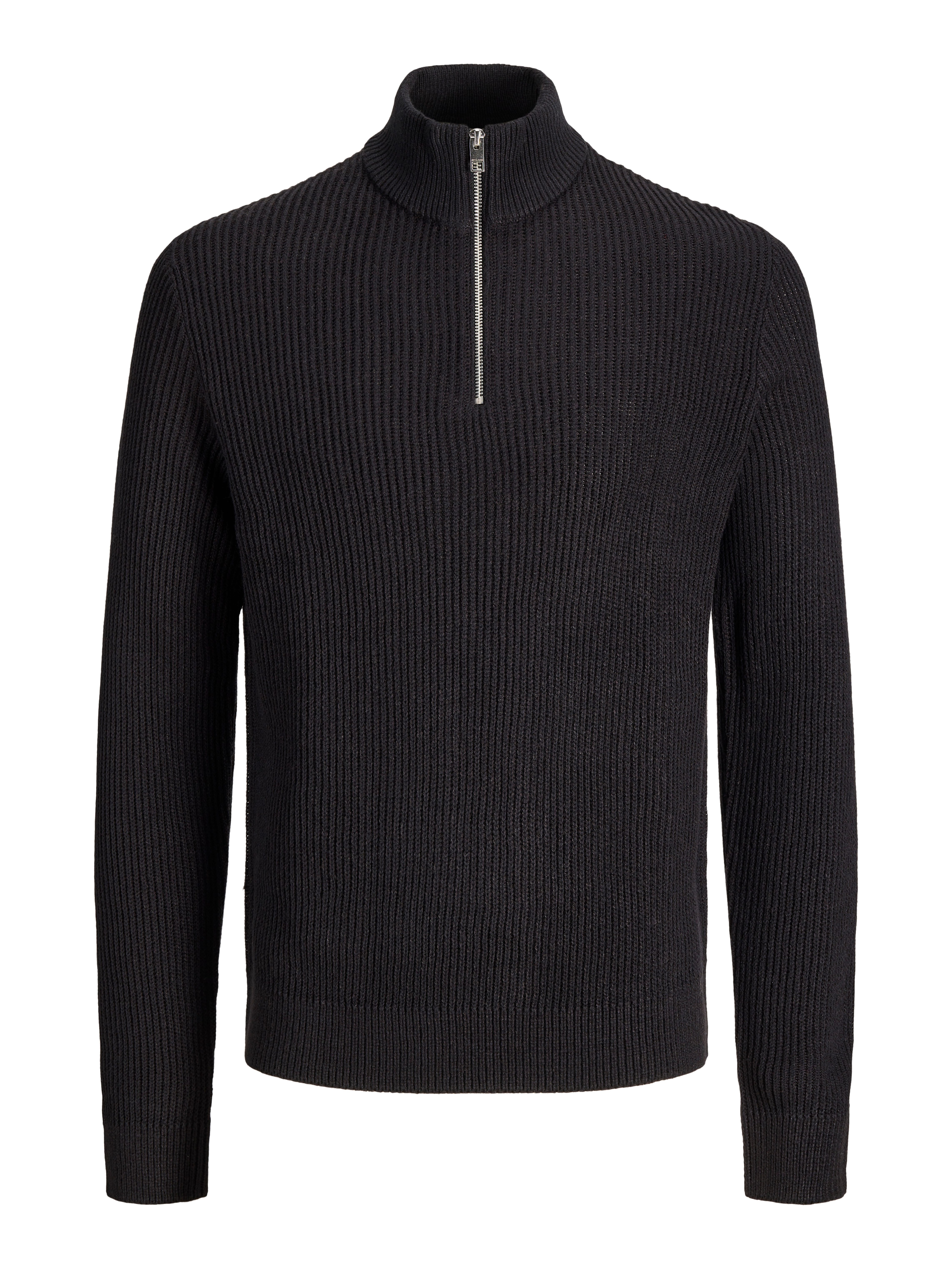 Jack & Jones PlusSize Troyer JJPANNEL KNIT HALF ZIP AW26 PLS Materialmix, normal geschnitten – Bild 3 von 3
