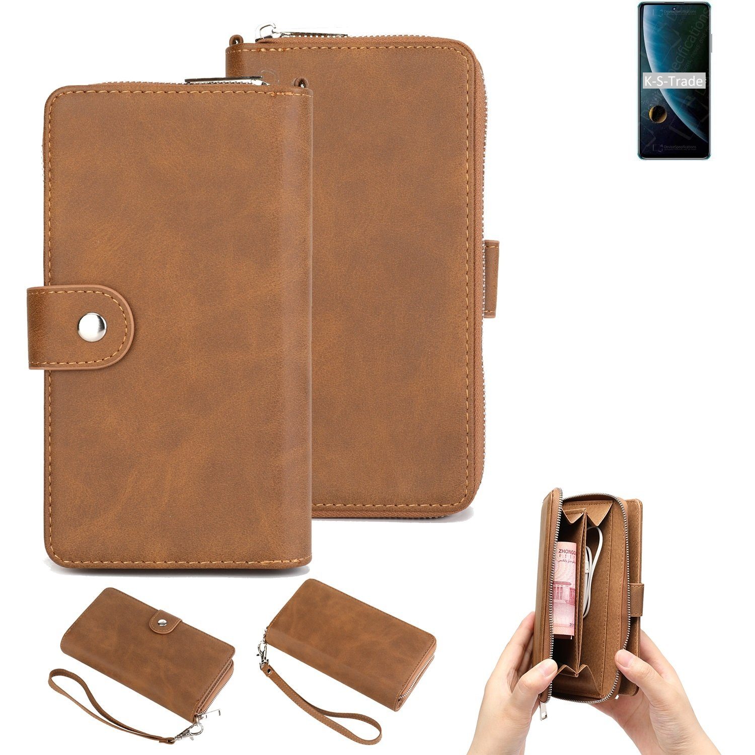 K-S-Trade Handyhülle für ZTE Blade V30, Handyhülle Schutzhülle & Portemonnee Tasche Handytasche Case Etui
