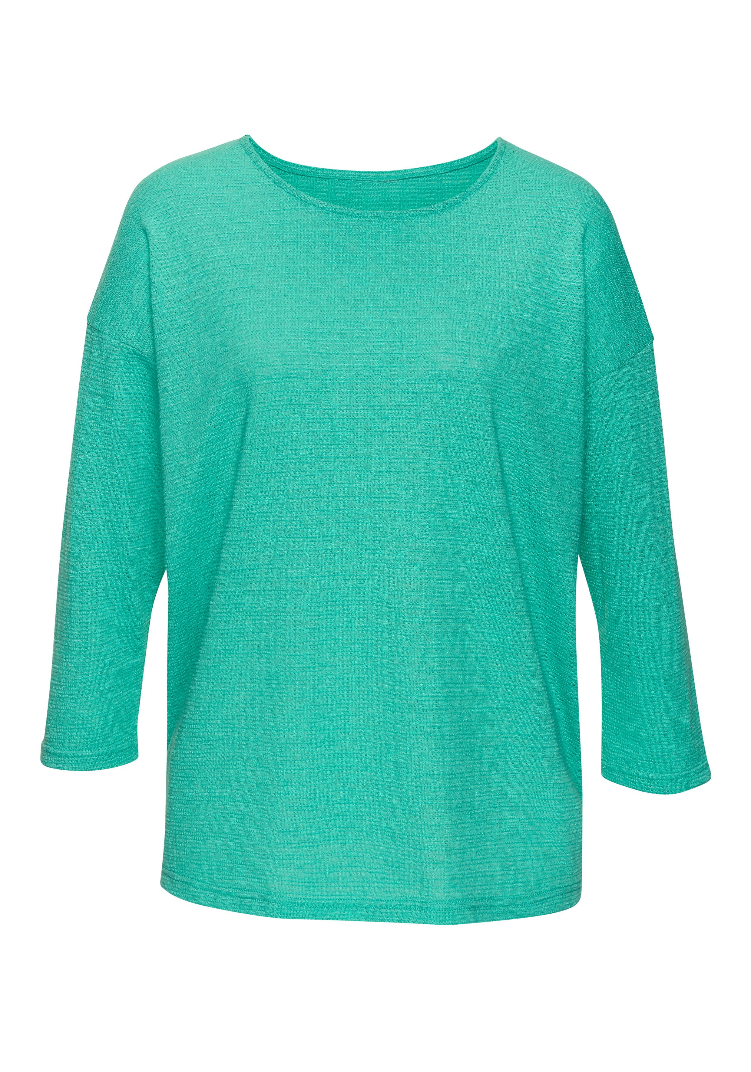 Vivance Langarmshirt mit modischer Struktur aus bügelfreier Qualität mit Baumwolle