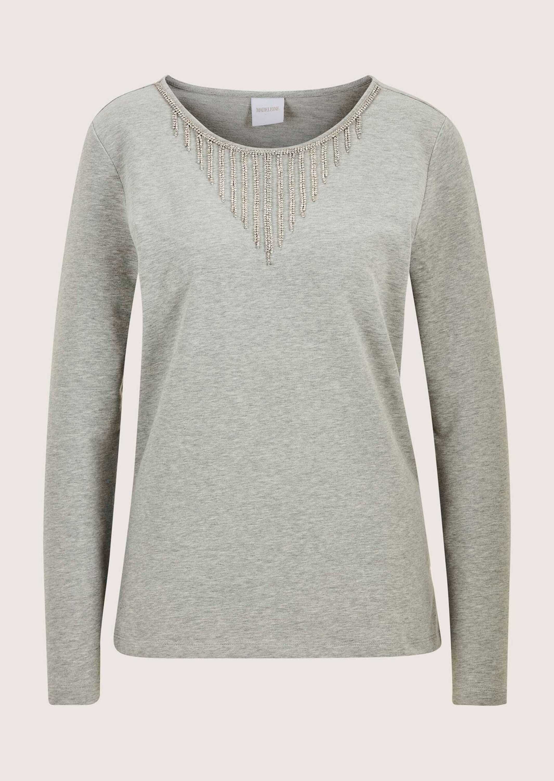 Langarmshirt Glamouröser Pullover, Strassakzente