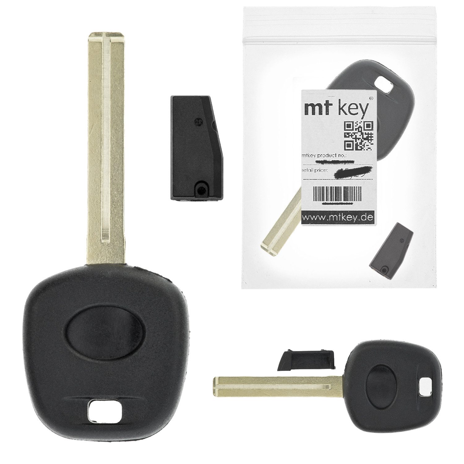 mt-key Schlüsseltasche Auto Zünd Schlüssel Rohling TOY40 + ID46 Transponder (Set), für Hyundai Azera (05-11); Elantra Neos (AB 07); Genesis / Coupe B...