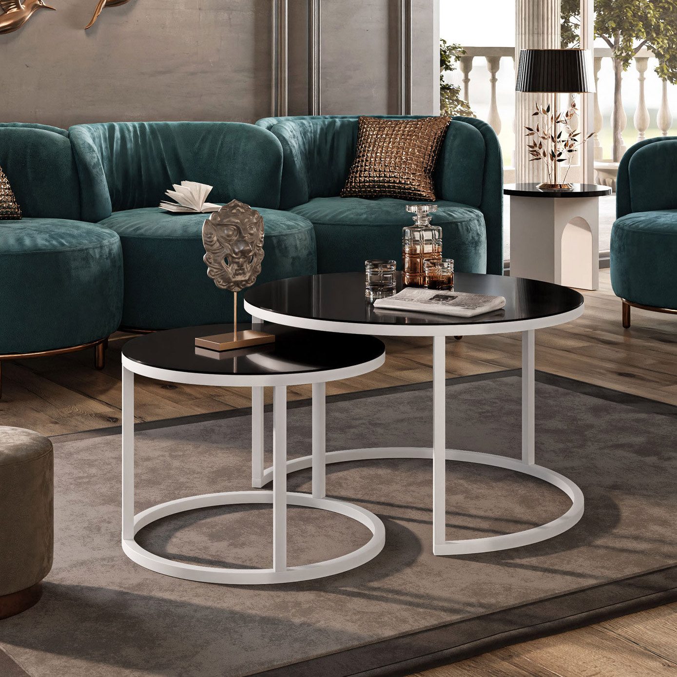 Lookway Couchtisch CIRI 2in1 GLASS mit günstig online kaufen
