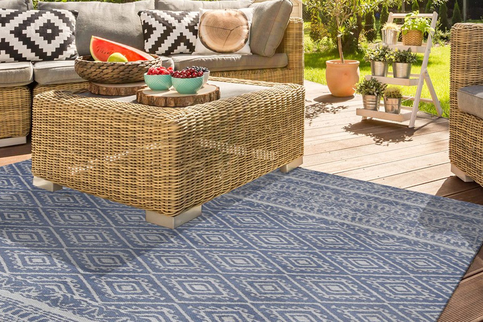 Kayoom Teppich Sunny 110, rechteckig, Höhe: 8 mm, Besonders pflegeleicht. Im Innen- und Außenbereich verwendbar.