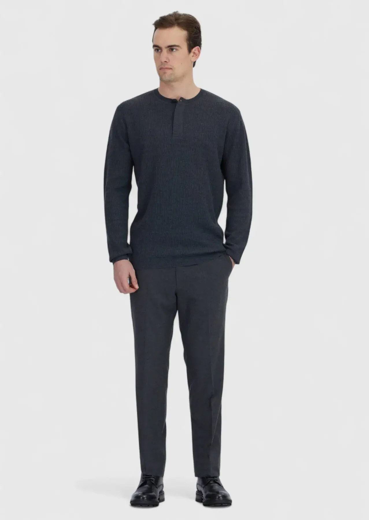 RAMSEY Longpullover Strickpullover „Harte Kohle“