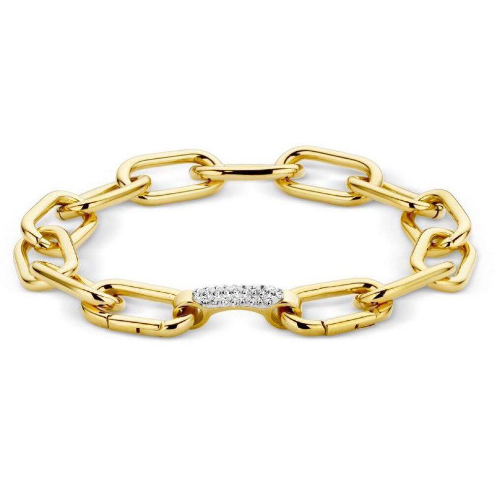 Javoli.com Kette mit Einhänger Victoria Goldfarbenes Armband mit weißen Steinen