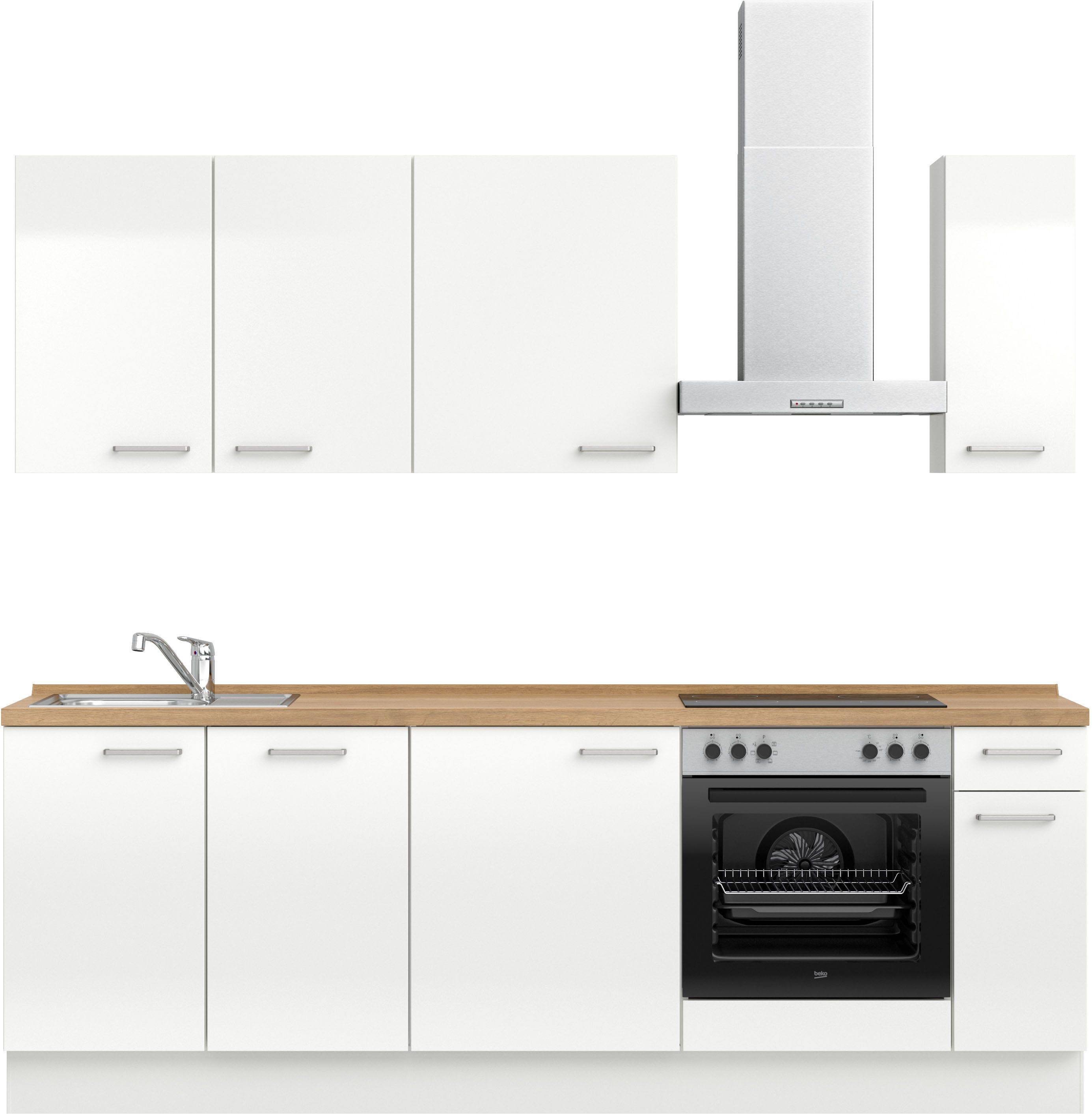nobilia® Küchenzeile "Flash I", NEU: individuell anpassbar mit gratis Profi-Beratung, vormontiert, Breite 240 cm, Ausrichtung wählbar, wahlw. mit E-Geräten