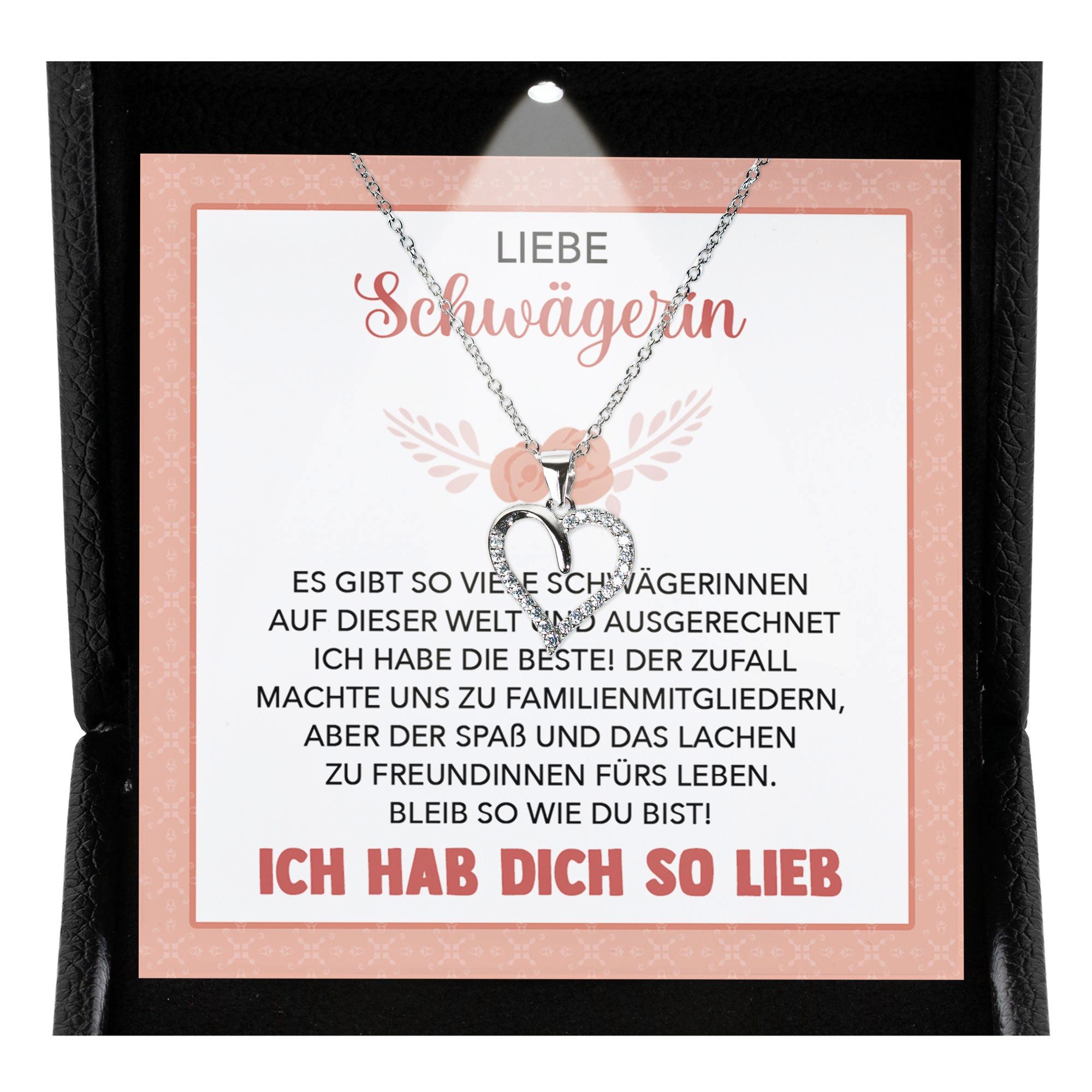 Schmuckset Liebe Schwägerin Geschenk Frauen Hochzeit Schmuck Herz Halskette Damen
