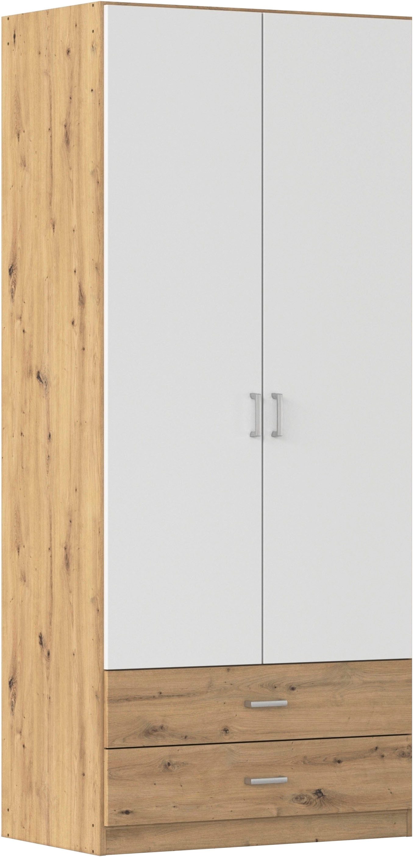 rauch Drehtürenschrank Kleiderschrank Garderobe GAMMA Breiten 91/136/181/226/271/315/360 cm (in 3 Ausstattungen BASIC/CLASSIC/PREMIUM (inkl. SOFT-CLOSE-Funktion) mit Schubladen, verschiedene Griff-Varianten TOPSELLER MADE IN GERMANY