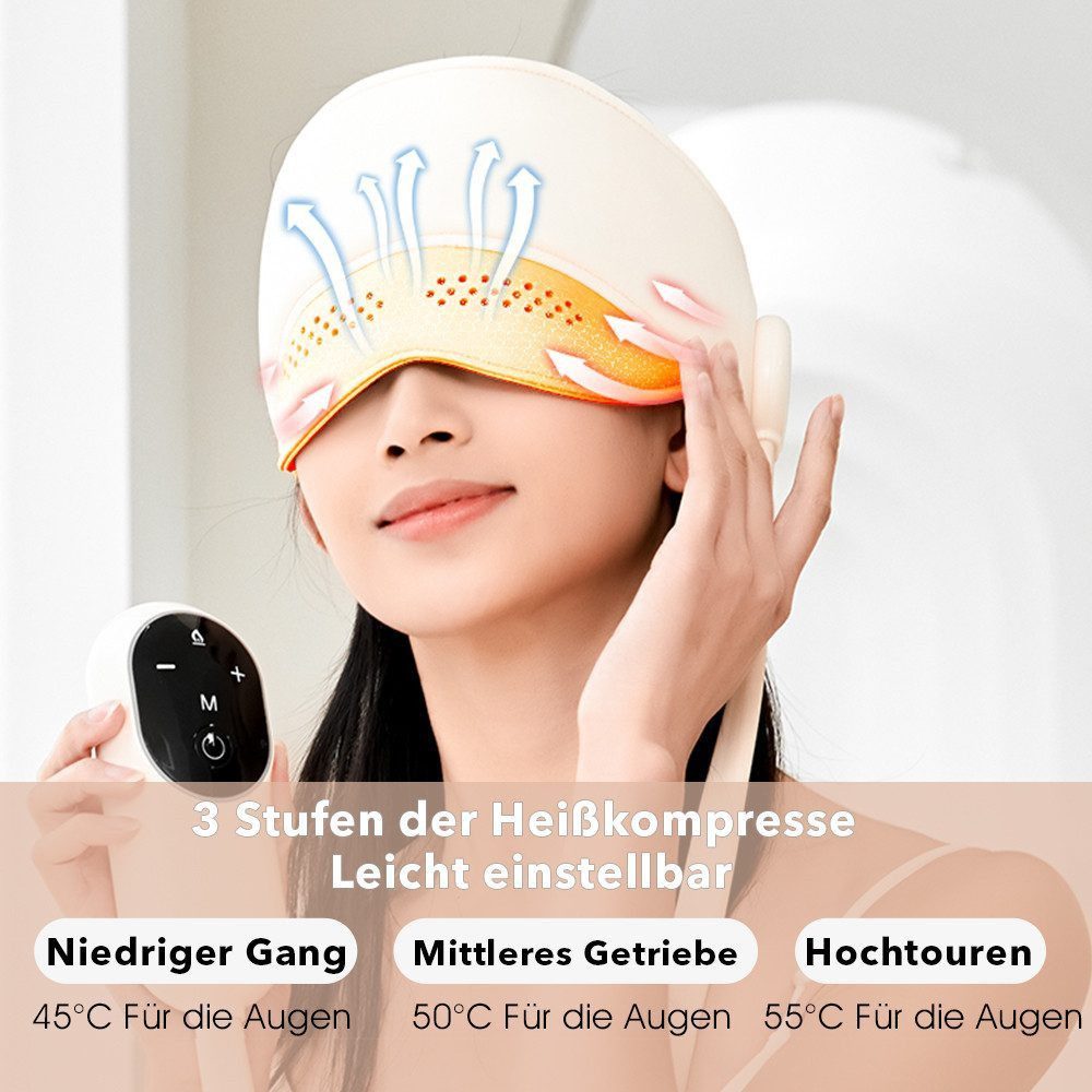 oyajia Massagegerät Elektrisches Kopfmassagegerät, 360°Abdeckung Tragbare Kopf, Augen, Wiederaufladbar mit USB, 4 Kompressionsmodi zur Linderung von Migräne