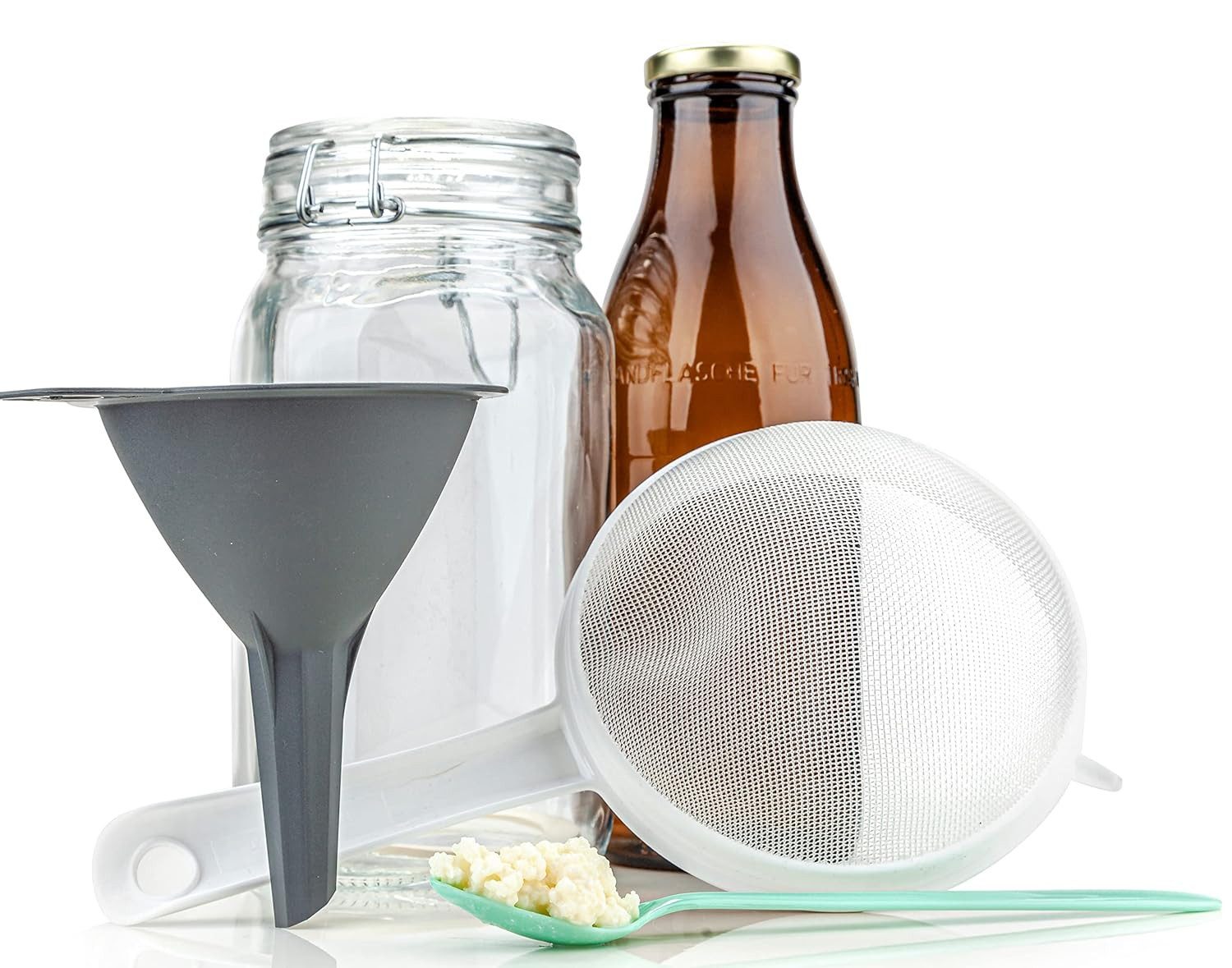 Bioline Gläser-Set Milchkefir Starterset groß, zur Herstellung von Kefir