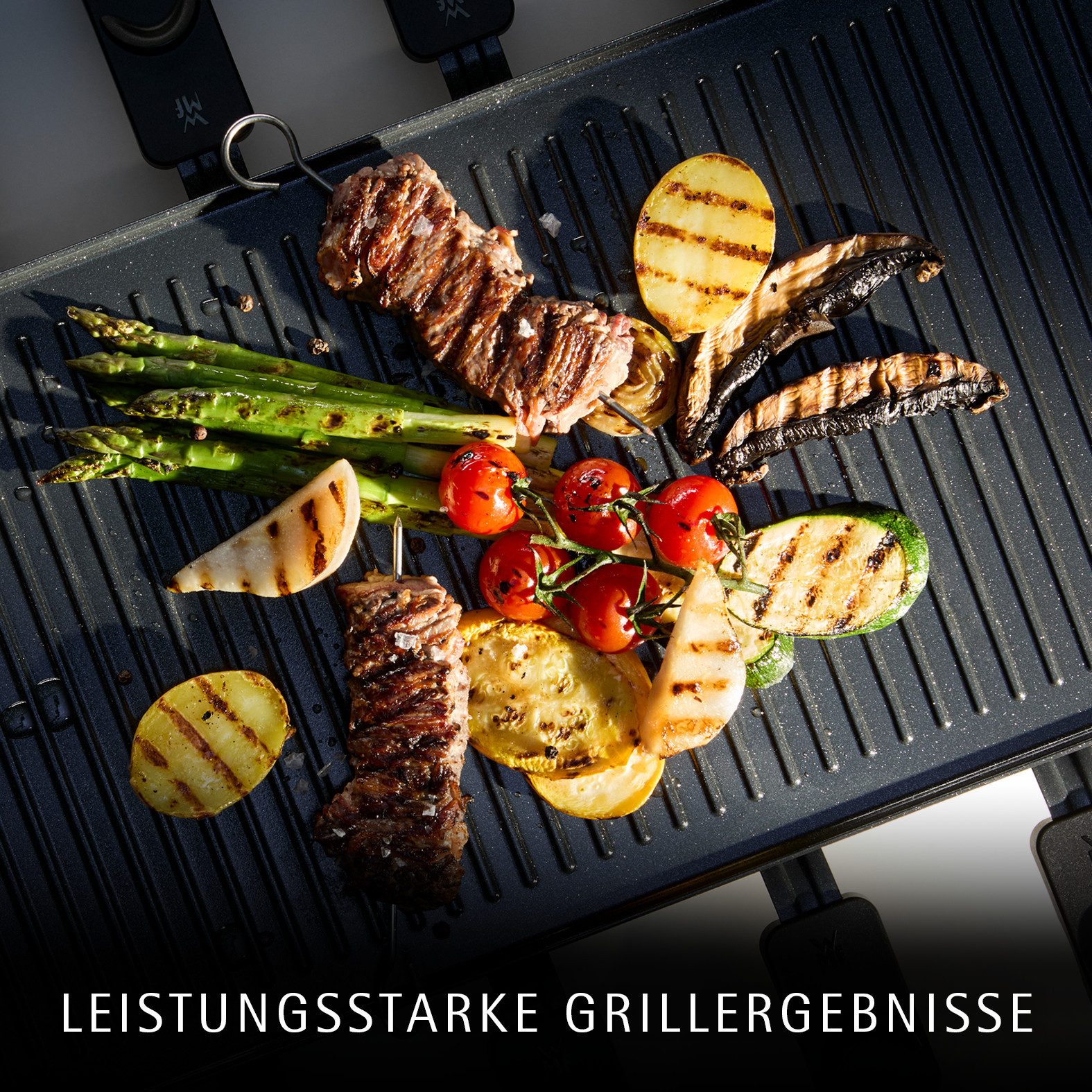 WMF Raclette Lono Selection, 8 Raclettepfännchen, 1500 W, variable Temperatureinstellung, LED-Beleuchtung