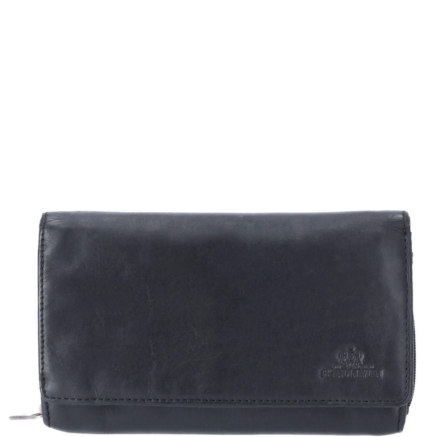 Geldbörse The Skandinavian Brand Damenbörse mit Druckknopf Quer schwarz