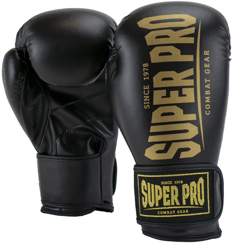 Champ Pro Boxhandschuhe Super schwarz-goldfarben