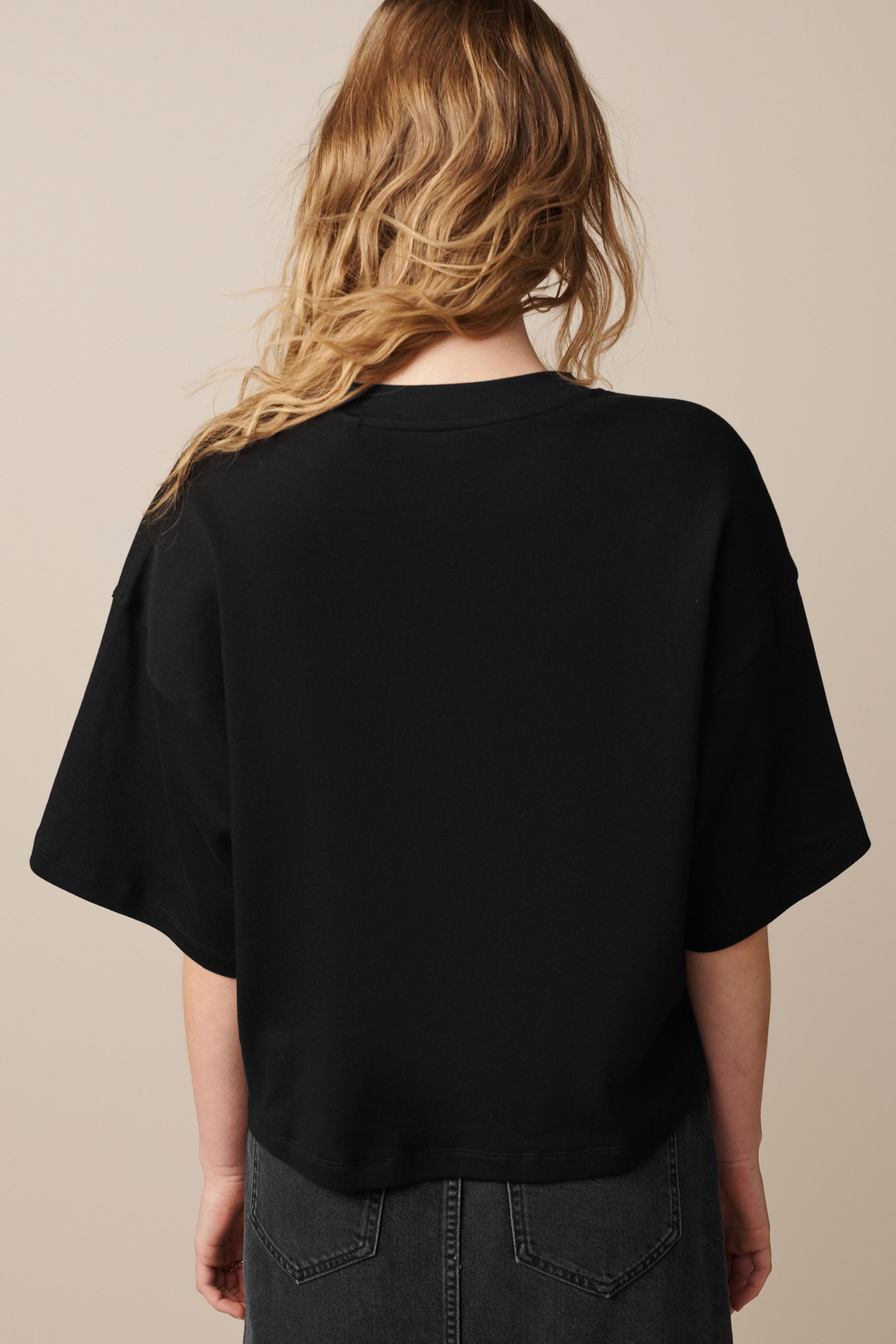 Next T-Shirt Kastiges Relaxed Fit Oversized-T-Shirt, günstig online kaufen