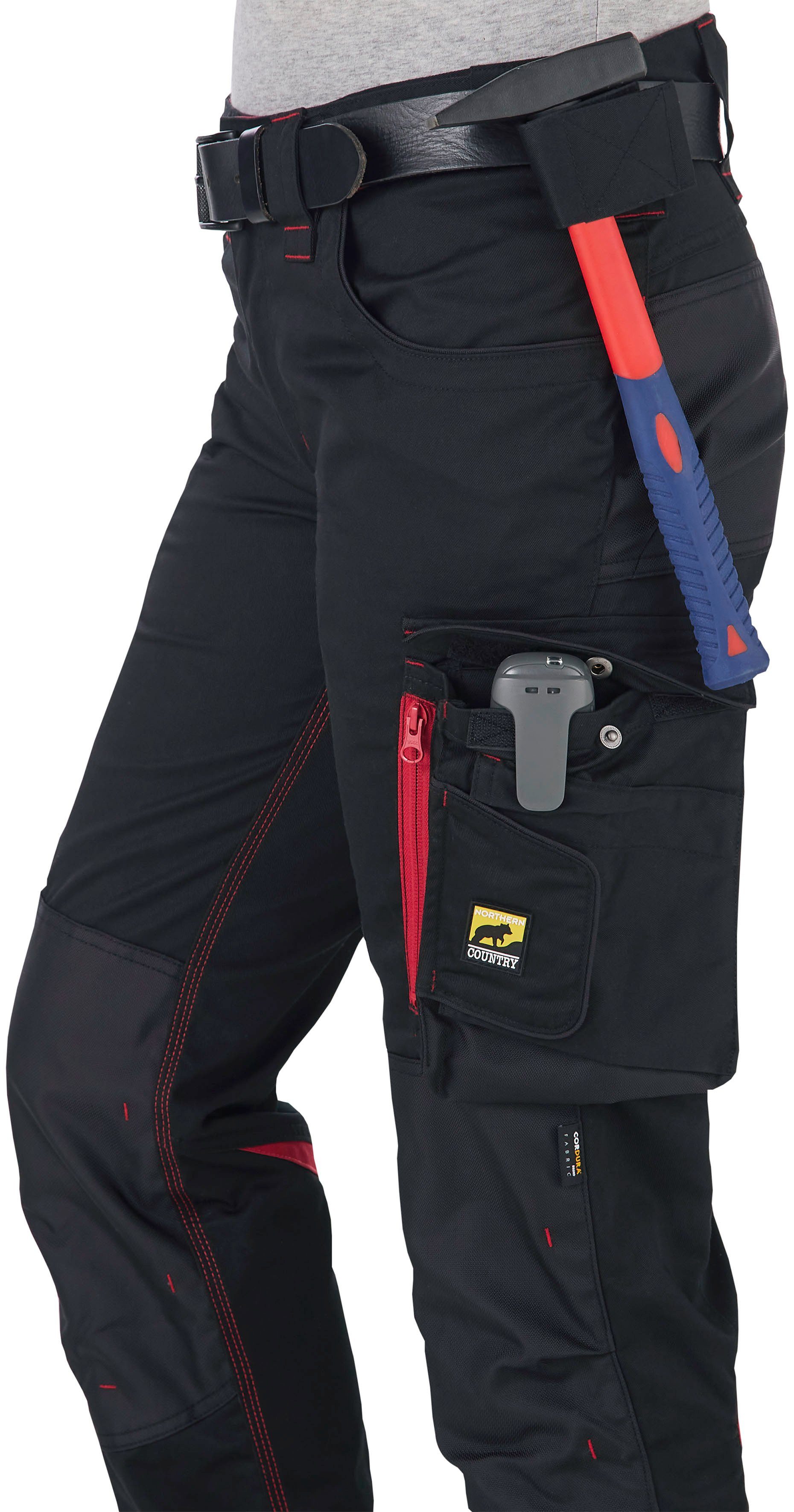 Northern Country Damen (langlebig für Reißverschlussbelüftung durch Innenbeinnaht und Arbeitshose 3-fach + Verriegelungspunkte, Cordura®Verstärkungen Taschen) mit 9