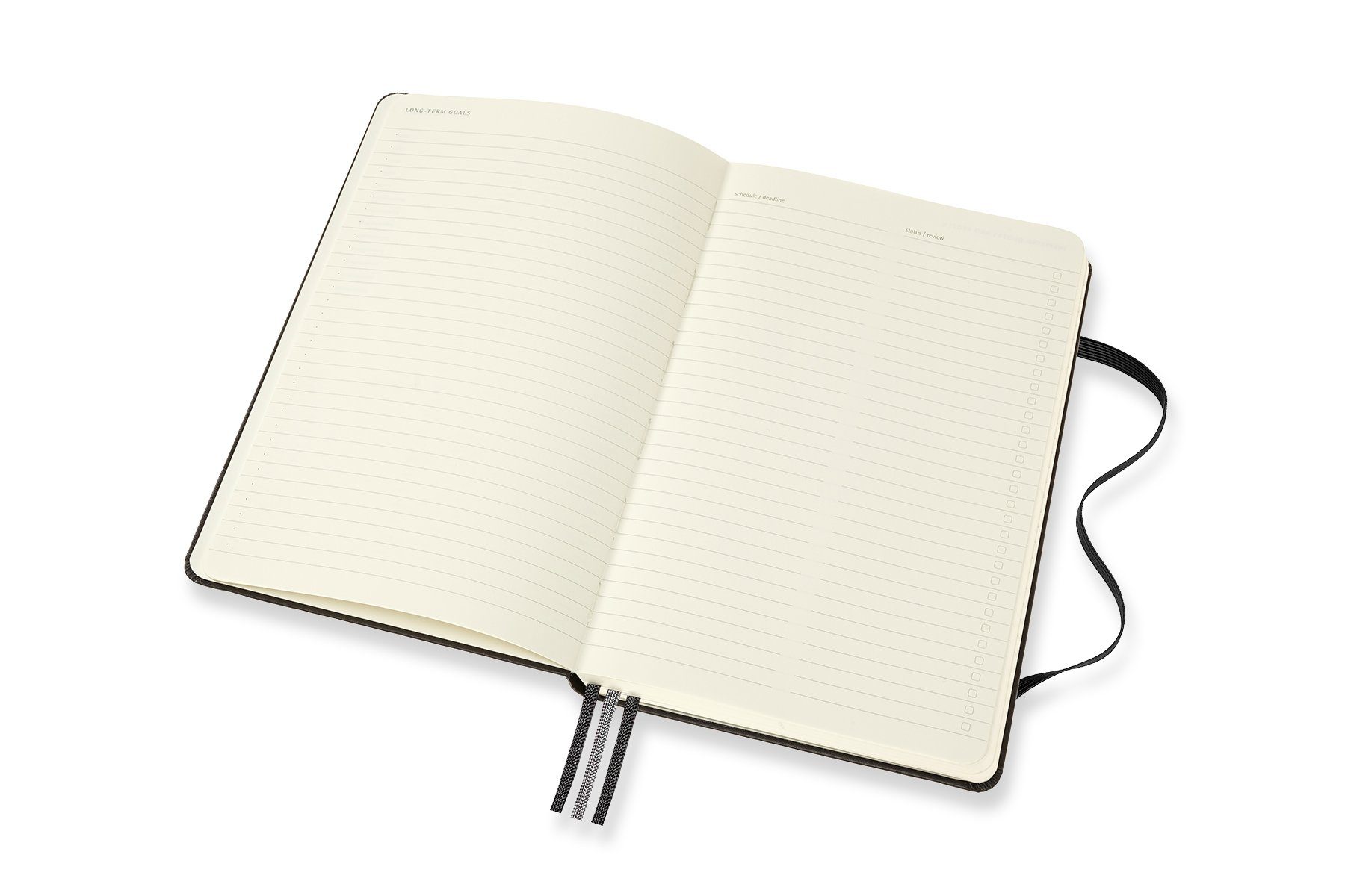 MOLESKINE Notizbuch, Pro Schwarz 70g-Papier - - Einband festem mit Projekt-Planer