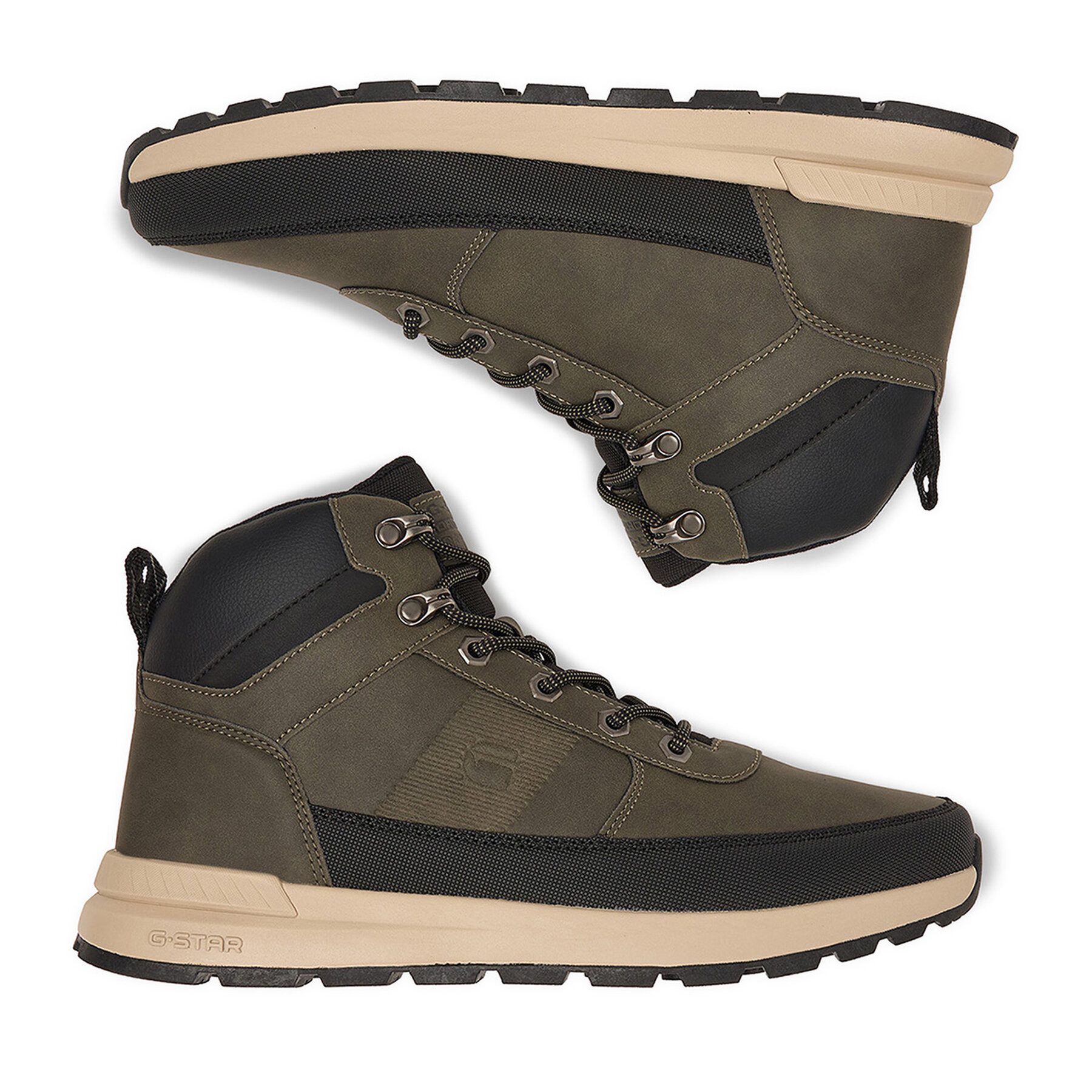 G-STAR G Star Raw Herren Stiefel 5907964565017 Schwarz, Khaki Stiefel