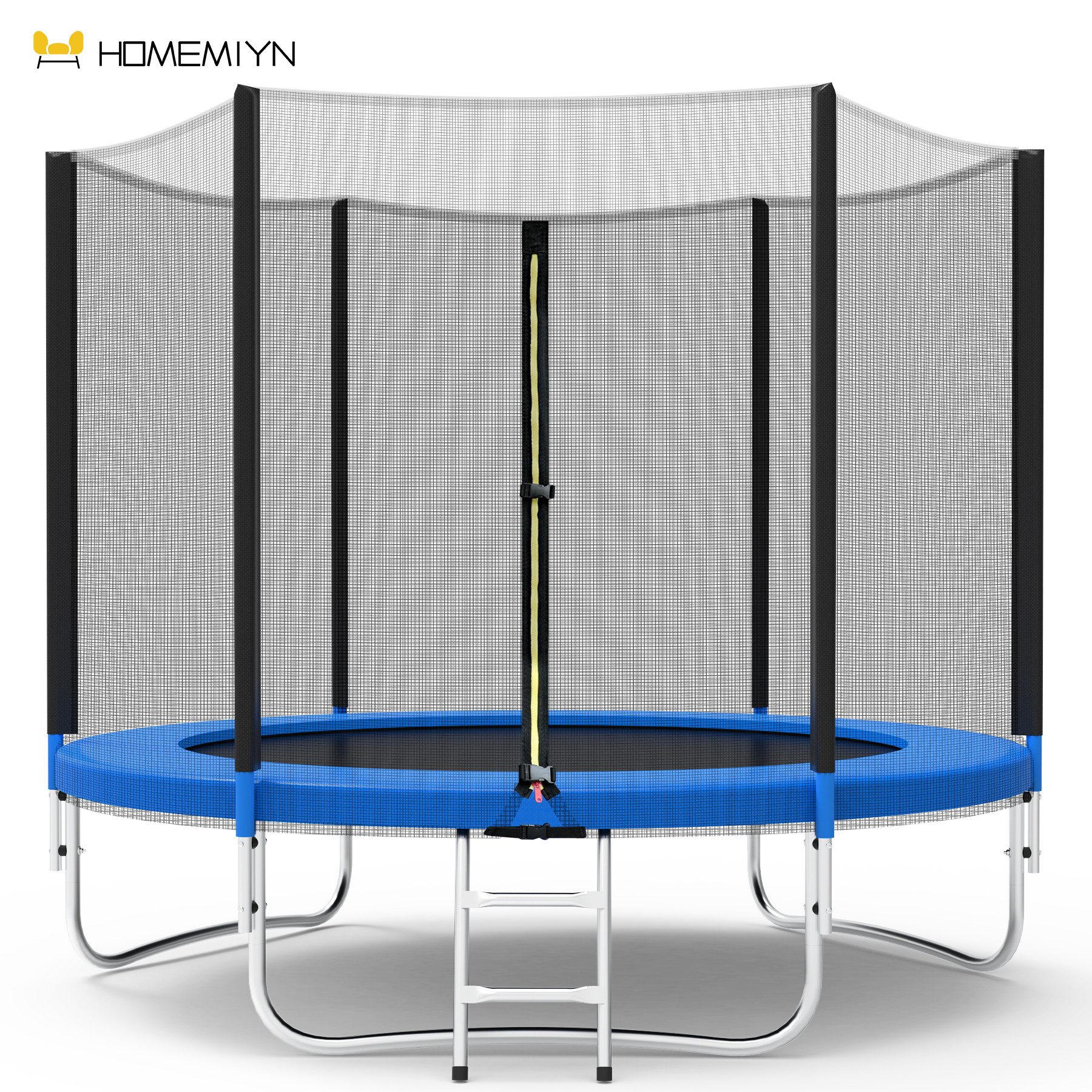 HomeMiYN Gartentrampolin Garten Trampolin mit Sicherheitsnetz – Outdoor Kinder Trampolin, Schutzrand schwarz,mit sicherheisnetz