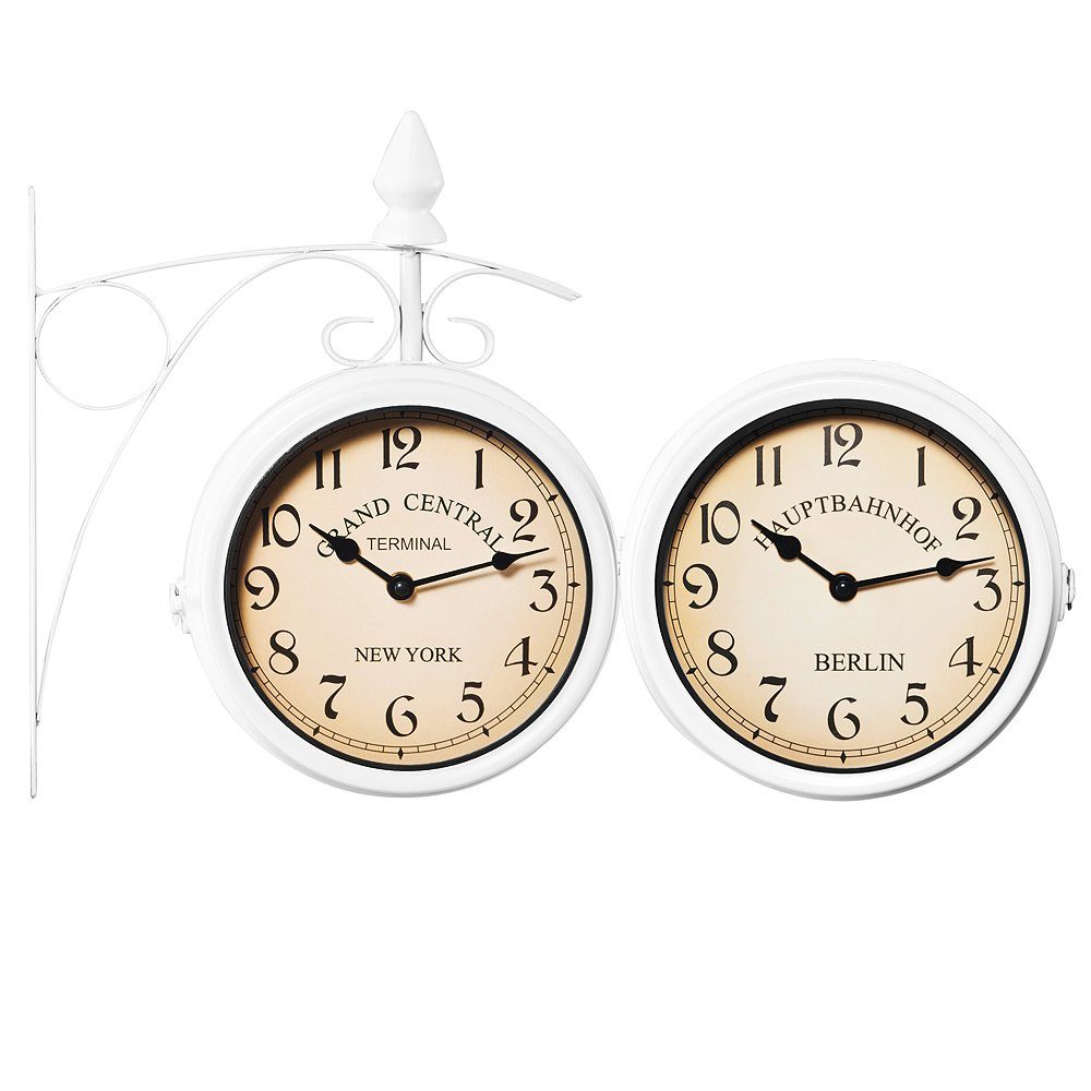 Deuba Wanduhr Vintage (Vintage Quarzuhrwerke Beidseitigem Ziffernblatt Doppelseitige)