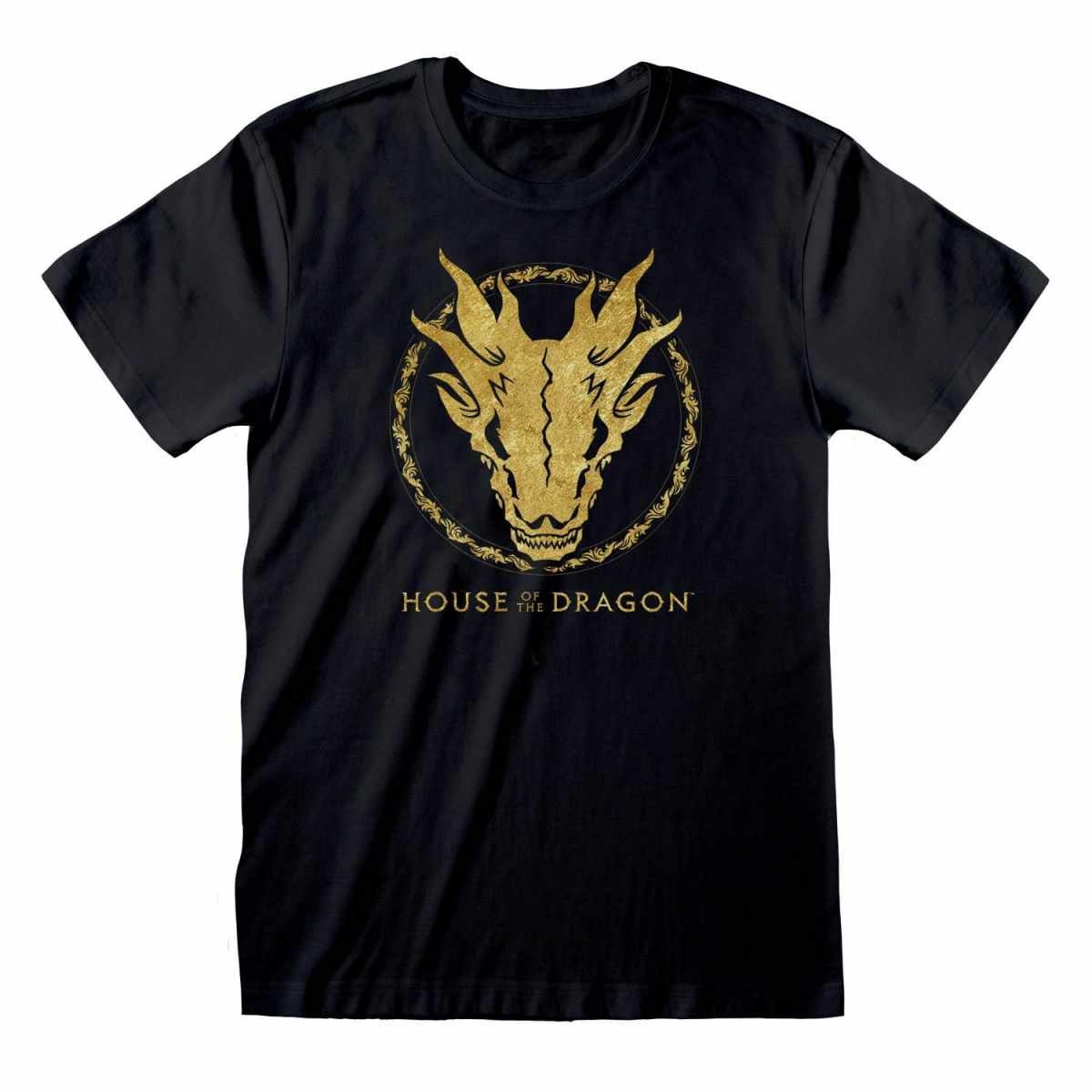 Game of Thrones T-Shirt House Of The Dragon – Gold Ink Skull Grösse M-L-XL-XXL neu Top