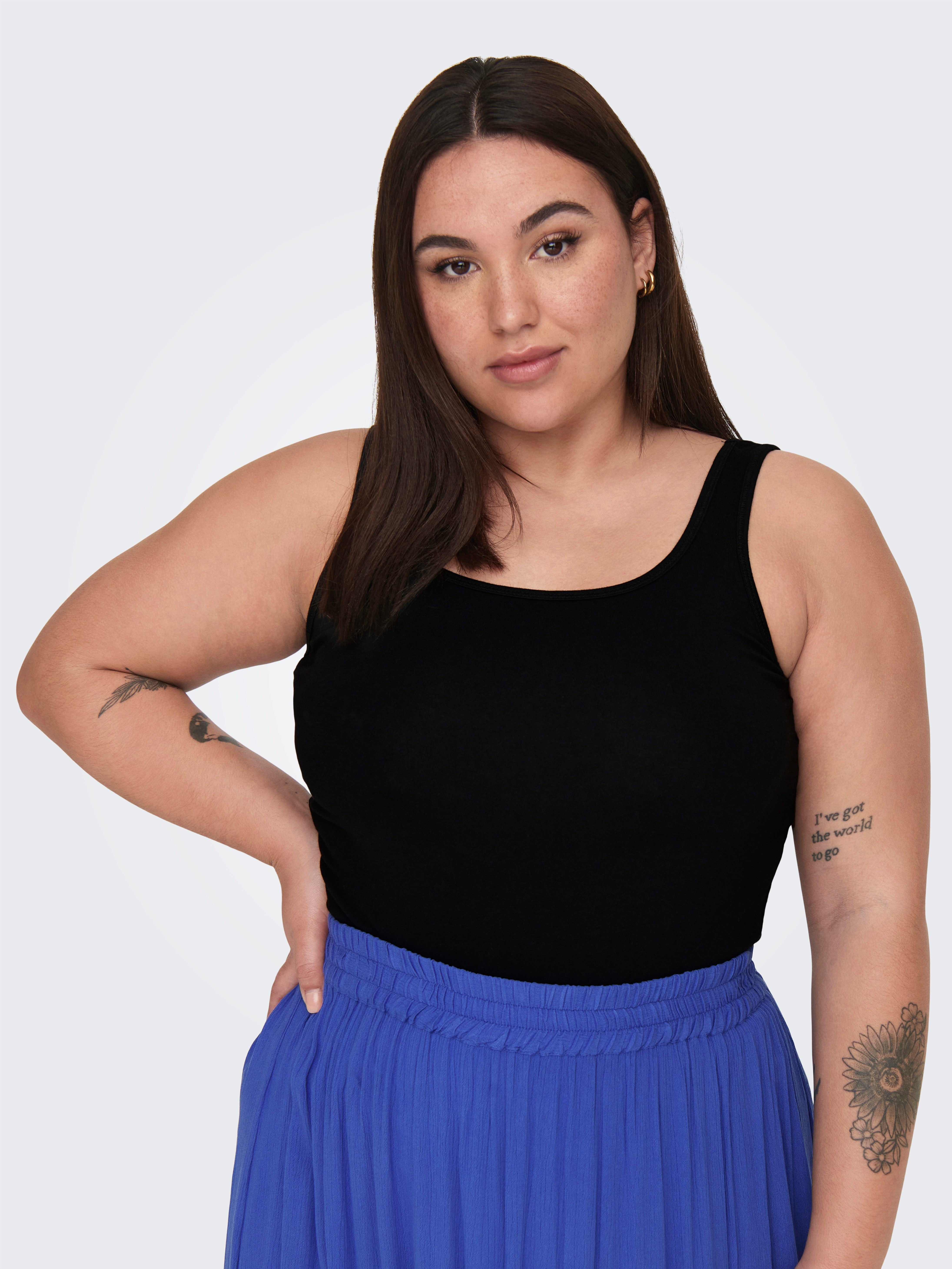 ONLY CARMAKOMA Tanktop CARTIME TANK TOP 2 PACK (Packung, 2-tlg)