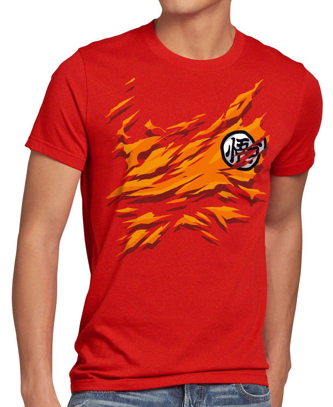 style3 T-Shirt Goku Brust super dragonball günstig online kaufen
