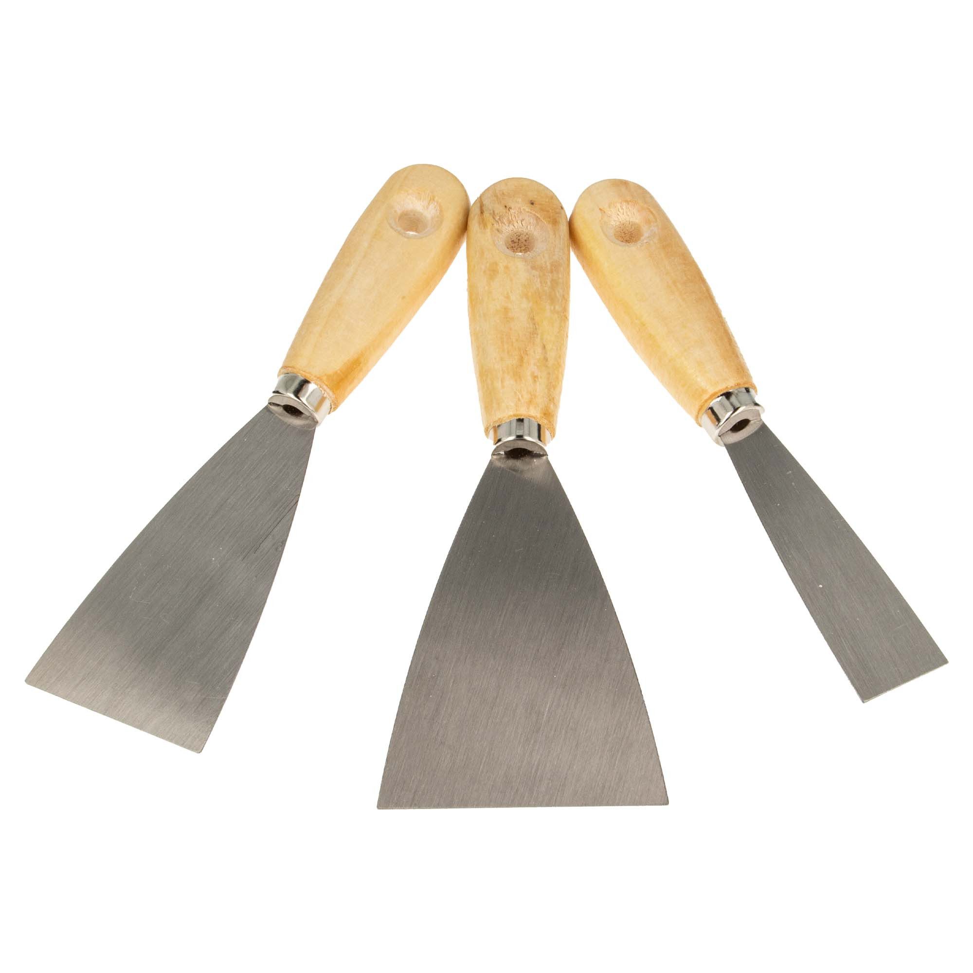 EUROTOOLS Malerspachtel Spachtel-Set 3-teilig 25 mm / 50 mm / 70 mm