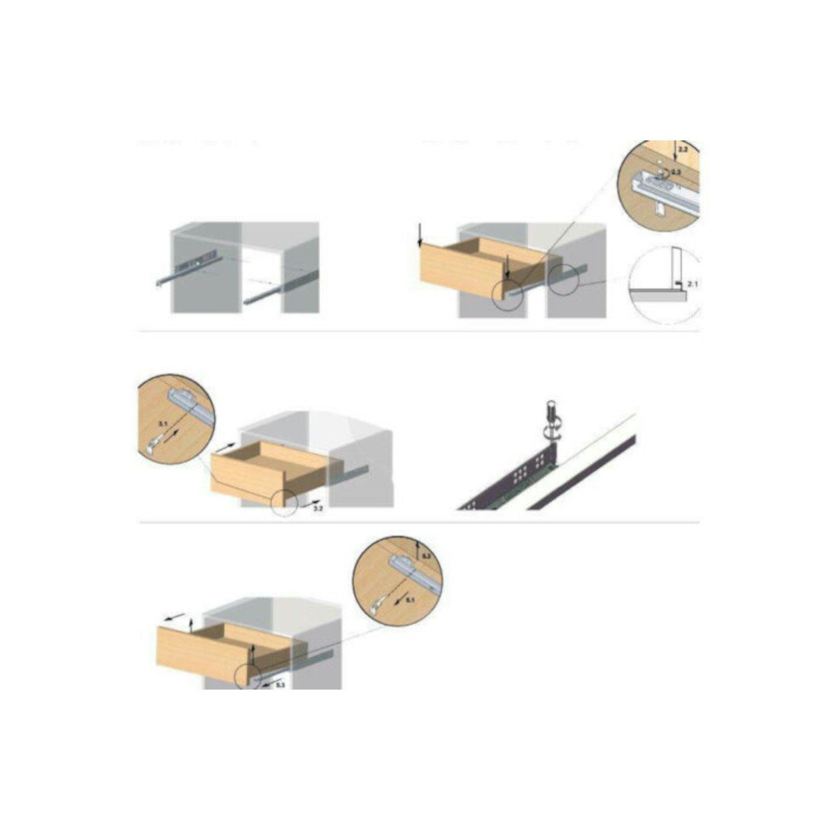 HOOZ Auszug Schubaldenführung Teilauszug 50 cm (2er Set, 2 St., 1 Paar), 2-teilig