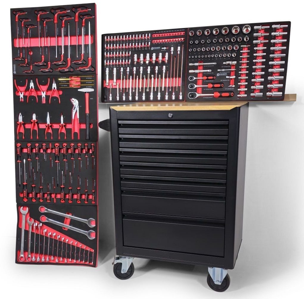 Werkstattwagen 1076 mit Holzplatte Designer Edition, Werkzeugschrank rollbar