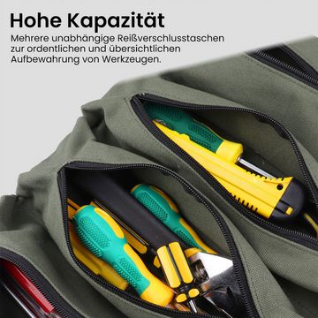 Refttenw Trachtentasche Werkzeugtasche Werkzeug Rolltasche mit 5 ReißVerschlusstaschen