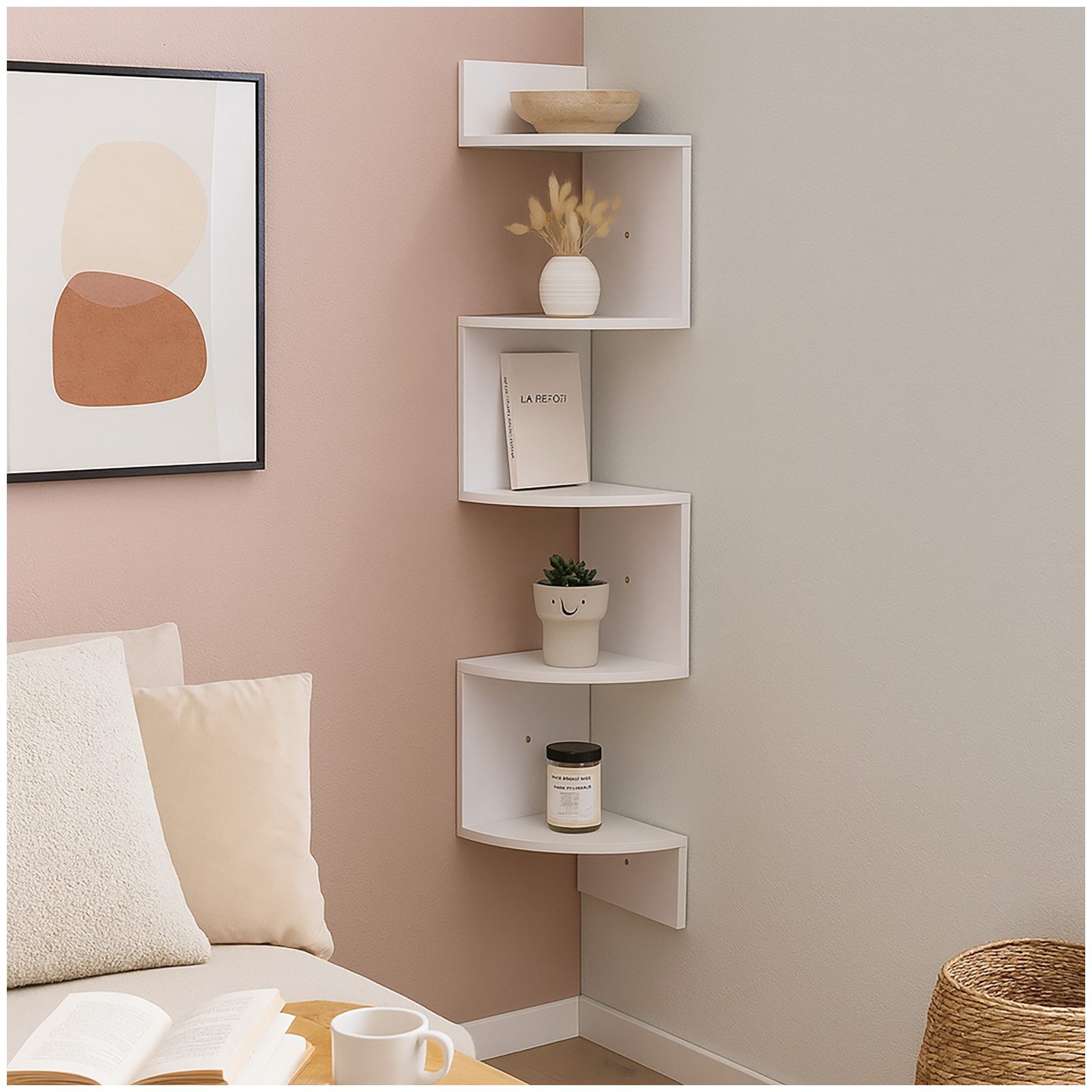 HTI-Living Wandregal Eckregal Hängeregal Weiß, Stück 1-tlg., Wandregal Rega günstig online kaufen