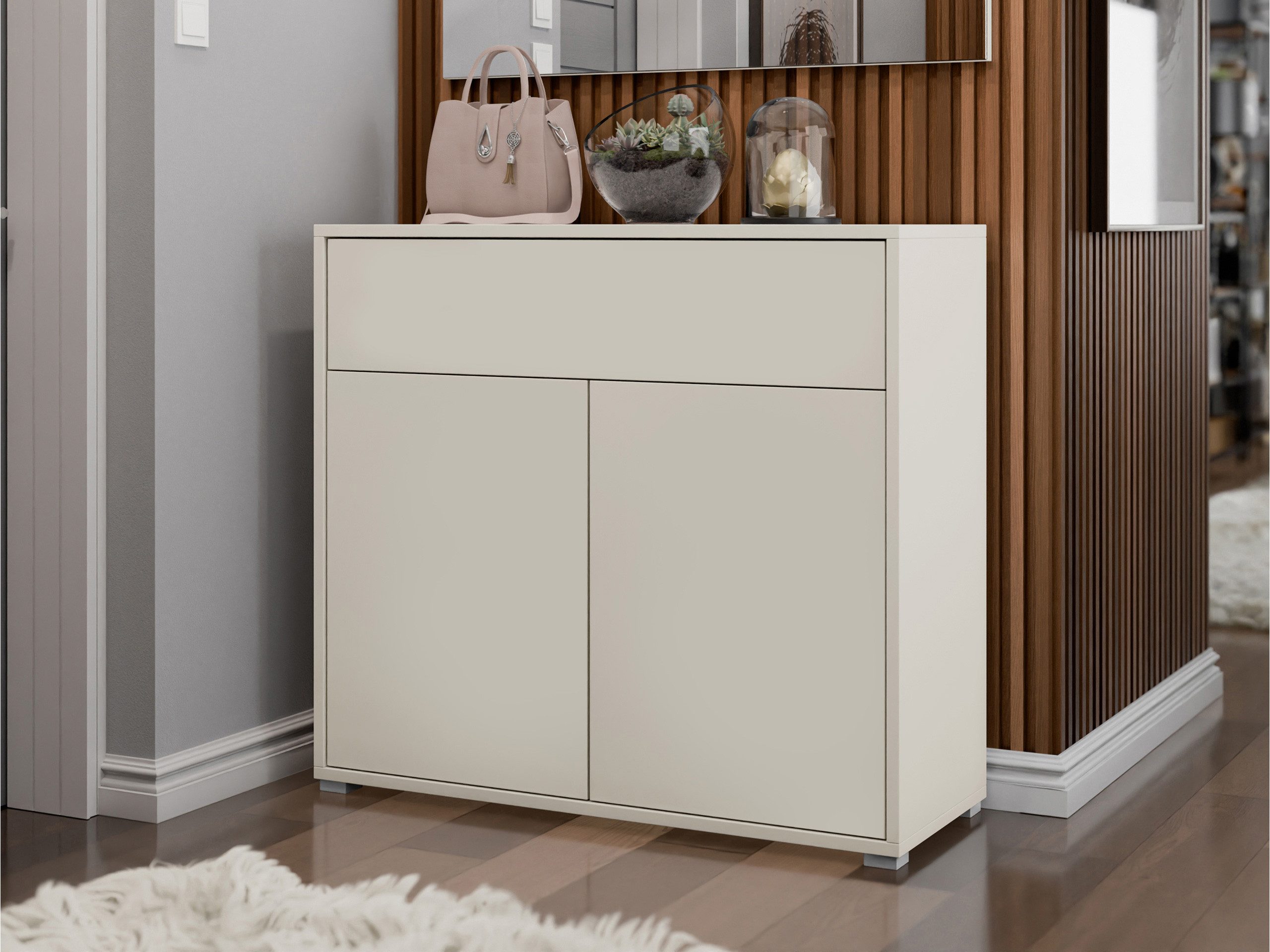 MIRJAN24 Kommode Gesita 2D1SZ (mit Schublade und zwei Drehtüren), Griffloses Öffnungssystem push to open, 100x40x93 cm – Bild 2 von 5