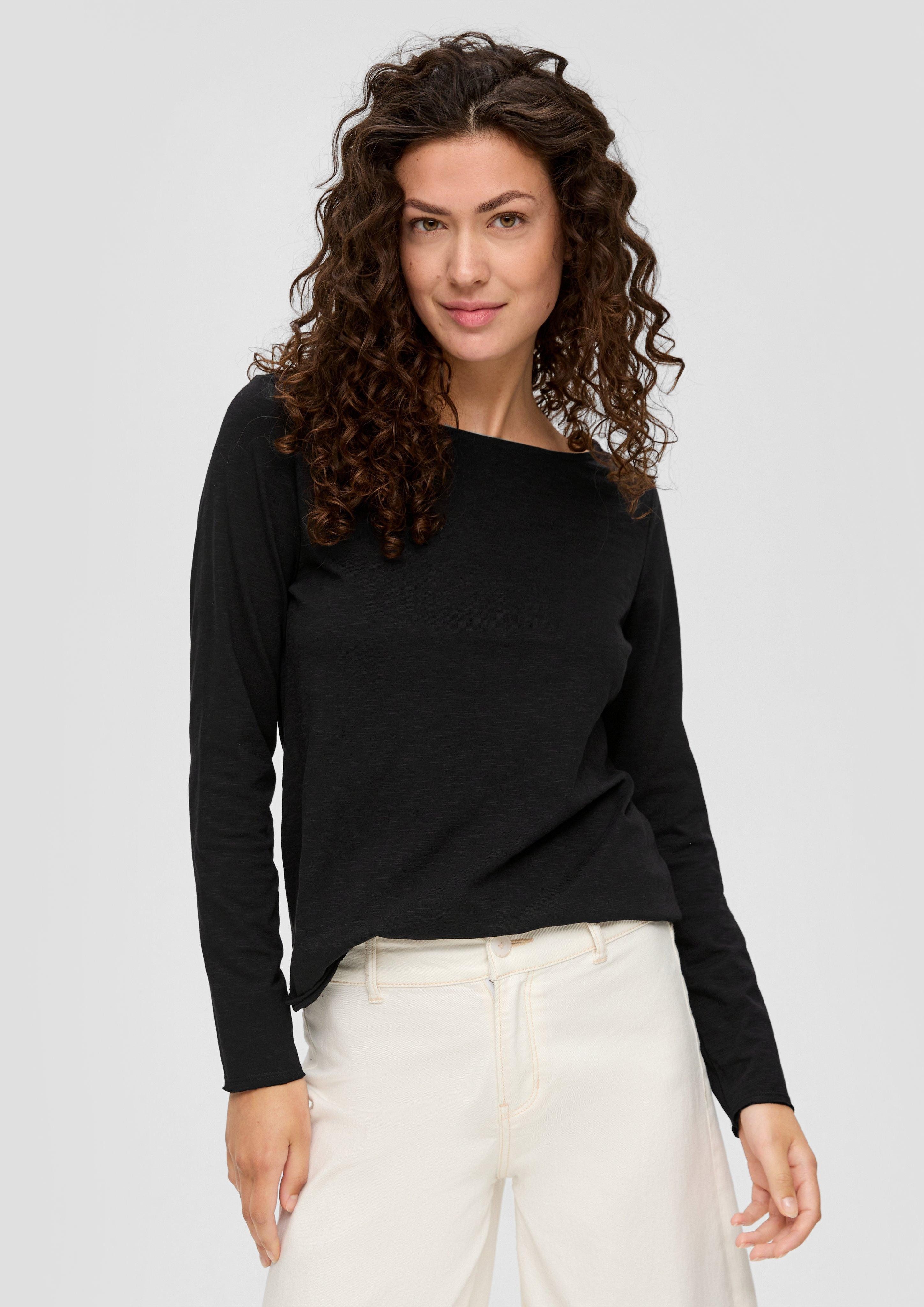 s.Oliver Langarmshirt Longsleeve mit Flammgarnstruktur und günstig online kaufen