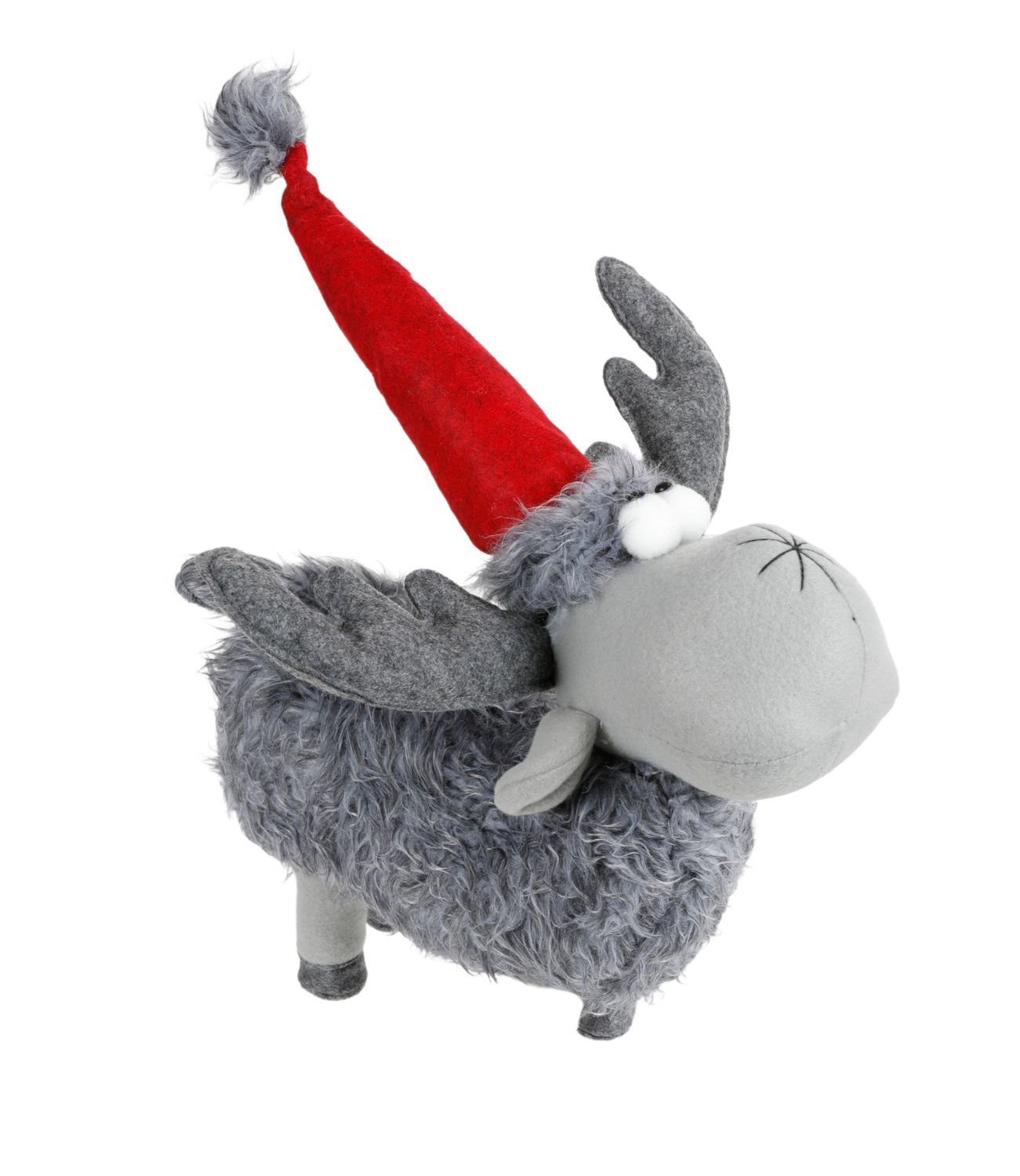 Dekofigur Deko-Rentier mit Mütze Weihnachtsfigur Weihnachtsdeko Winterdeko Dekof
