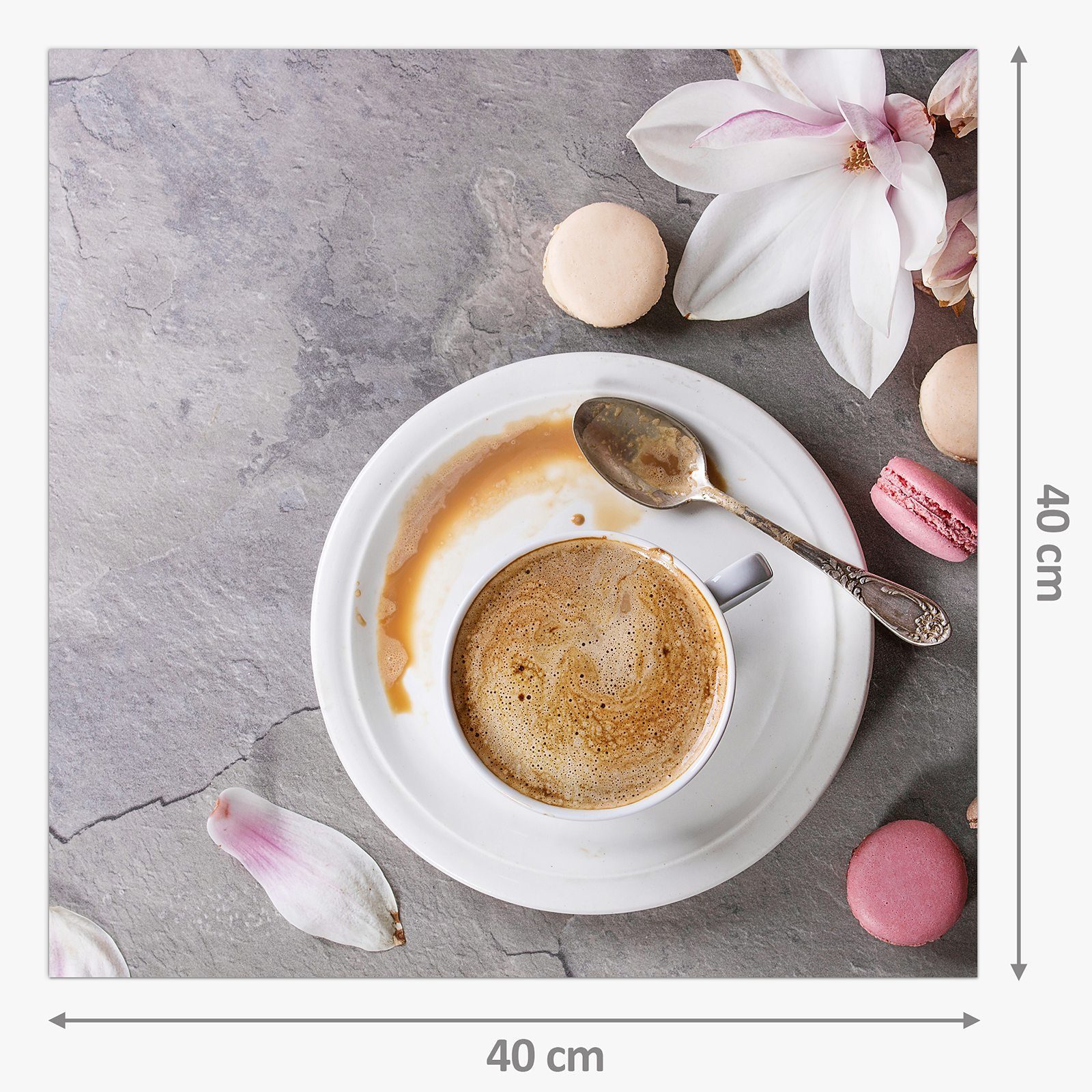 Primedeco Spritzschutz Glas Kaffee Küchenrückwand Motiv Küchenrückwand und Kekse mit