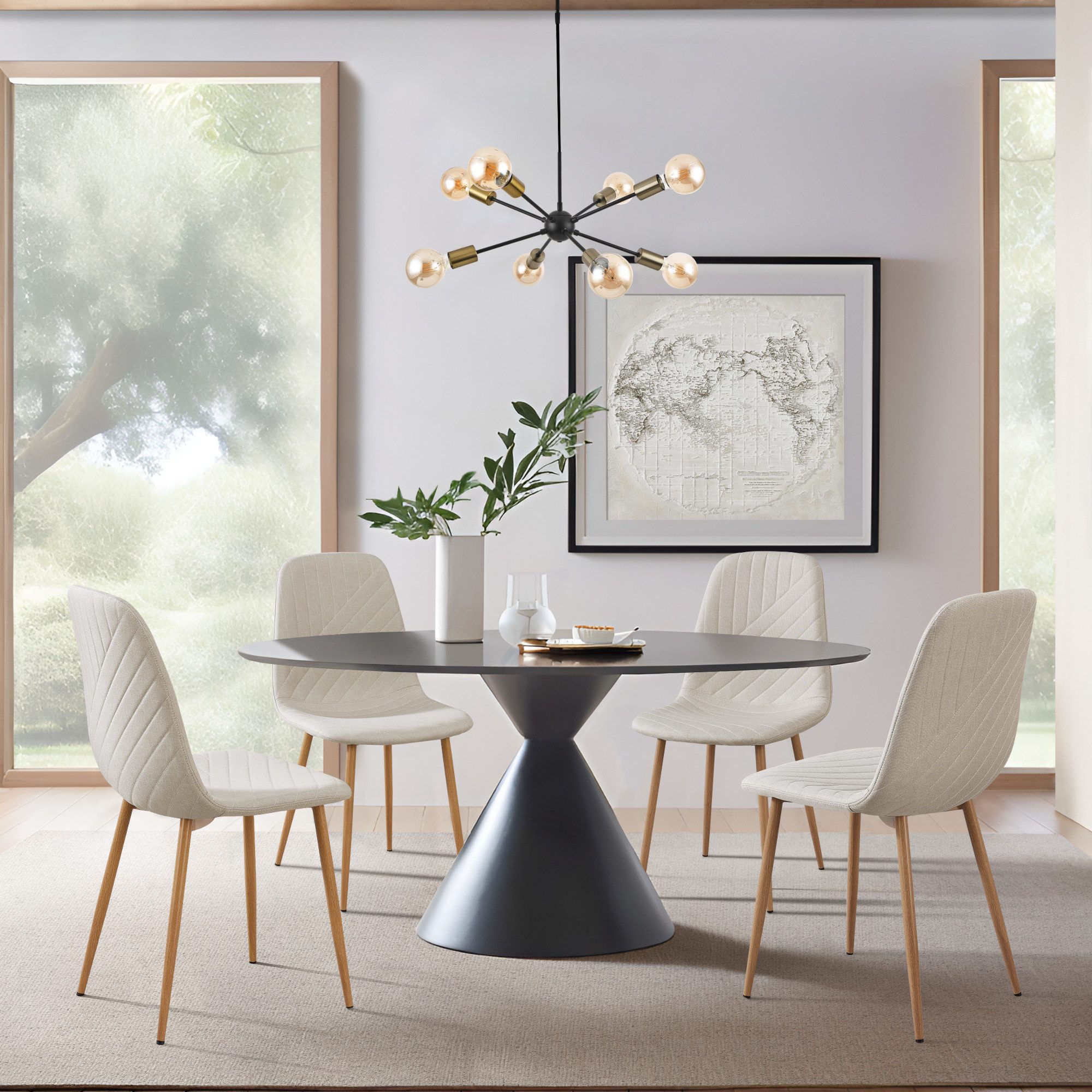 en.casa Esszimmerstuhl, »Köfering« 4er Set Beige günstig online kaufen