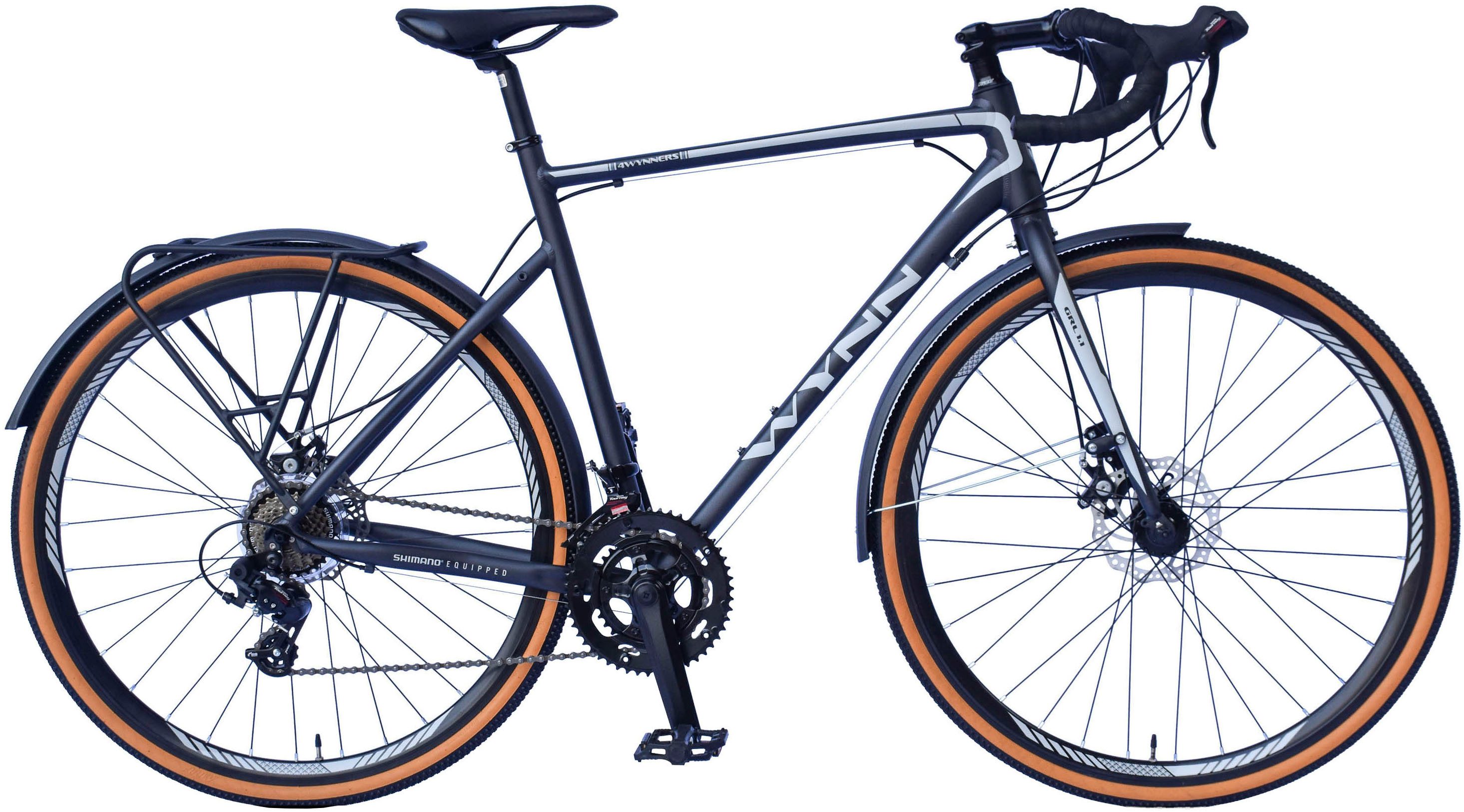 WYNN Gravelbike GRL1.1, 14 Gang Shimano Tourney Schaltwerk, Kettenschaltung