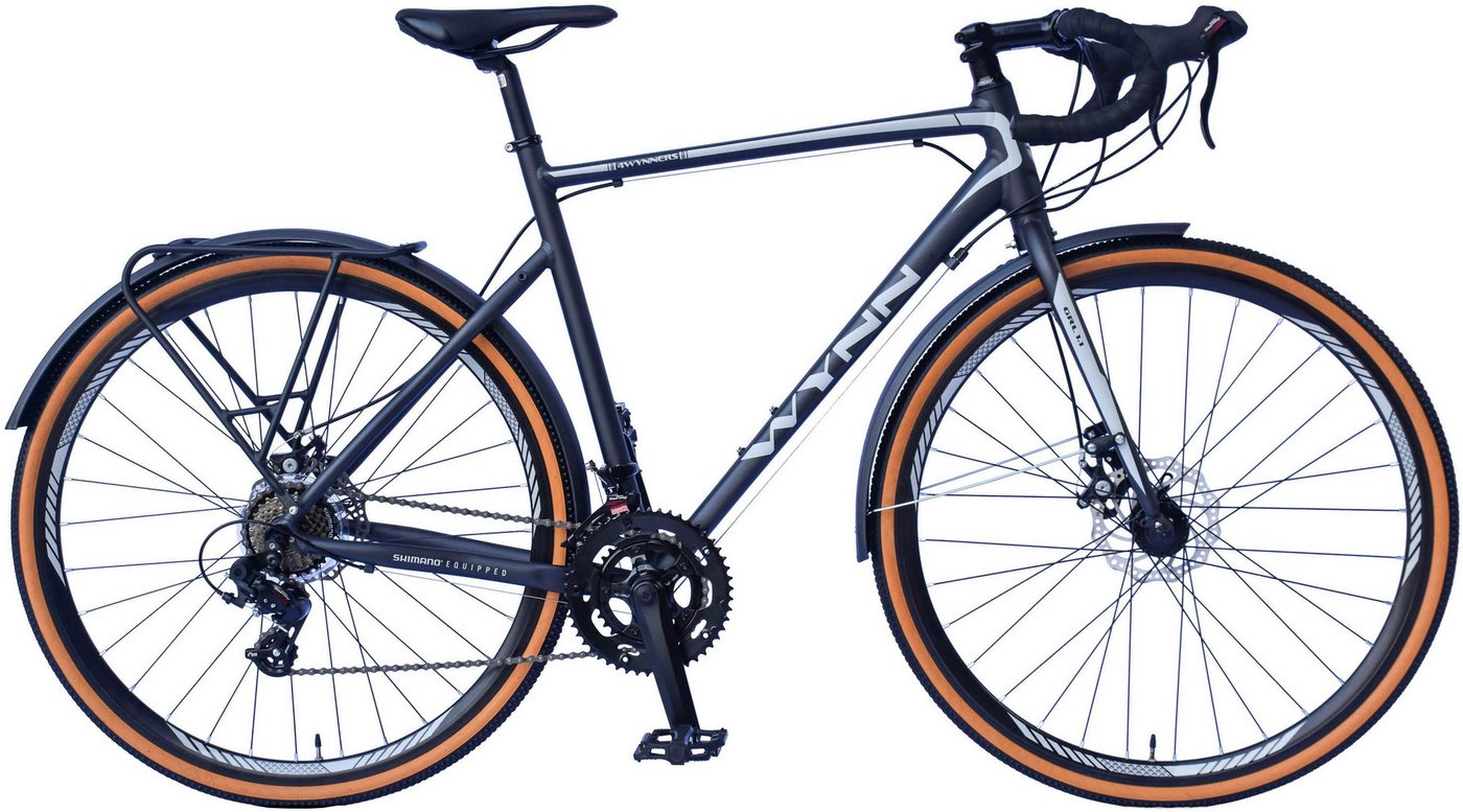WYNN Gravelbike GRL1.1, 14 Gang Shimano Tourney Schaltwerk, Kettenschaltung