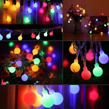 Alster Herz LED-Lichterkette Kugeln Außen- und Innendekoration LED, warmweiß oder bunt, E0224, für Garten Party Hochzeit Weihnachten, auch in bunt lieferbar