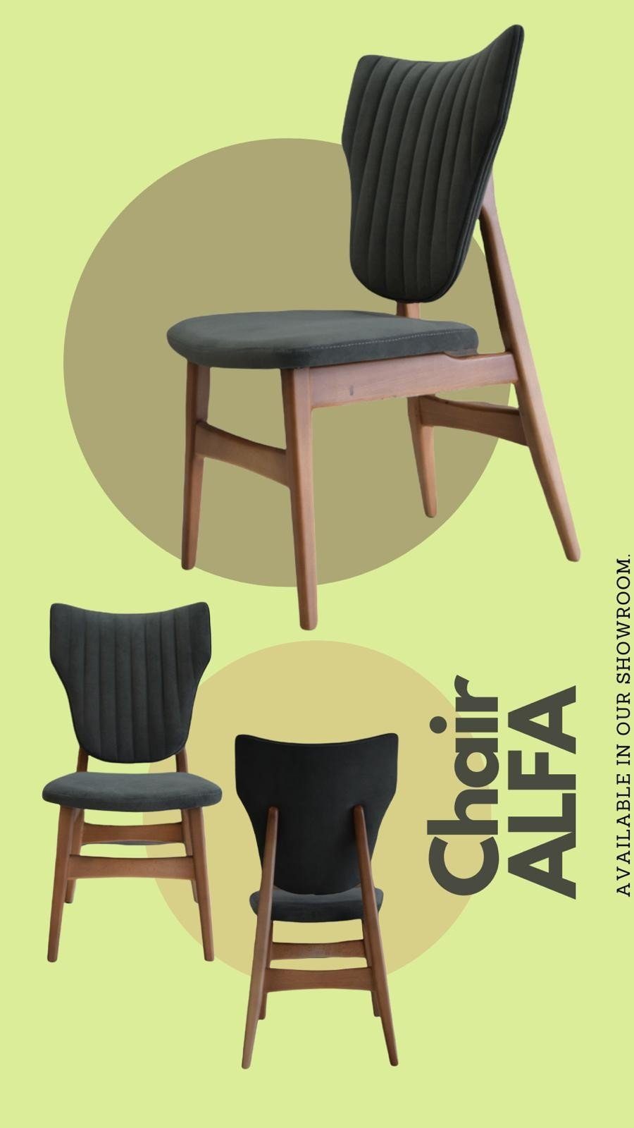 Möbeldreams Esszimmerstuhl Moderner Esstischstuhl Alfa, Echtholz, Modern, Handgefertigt