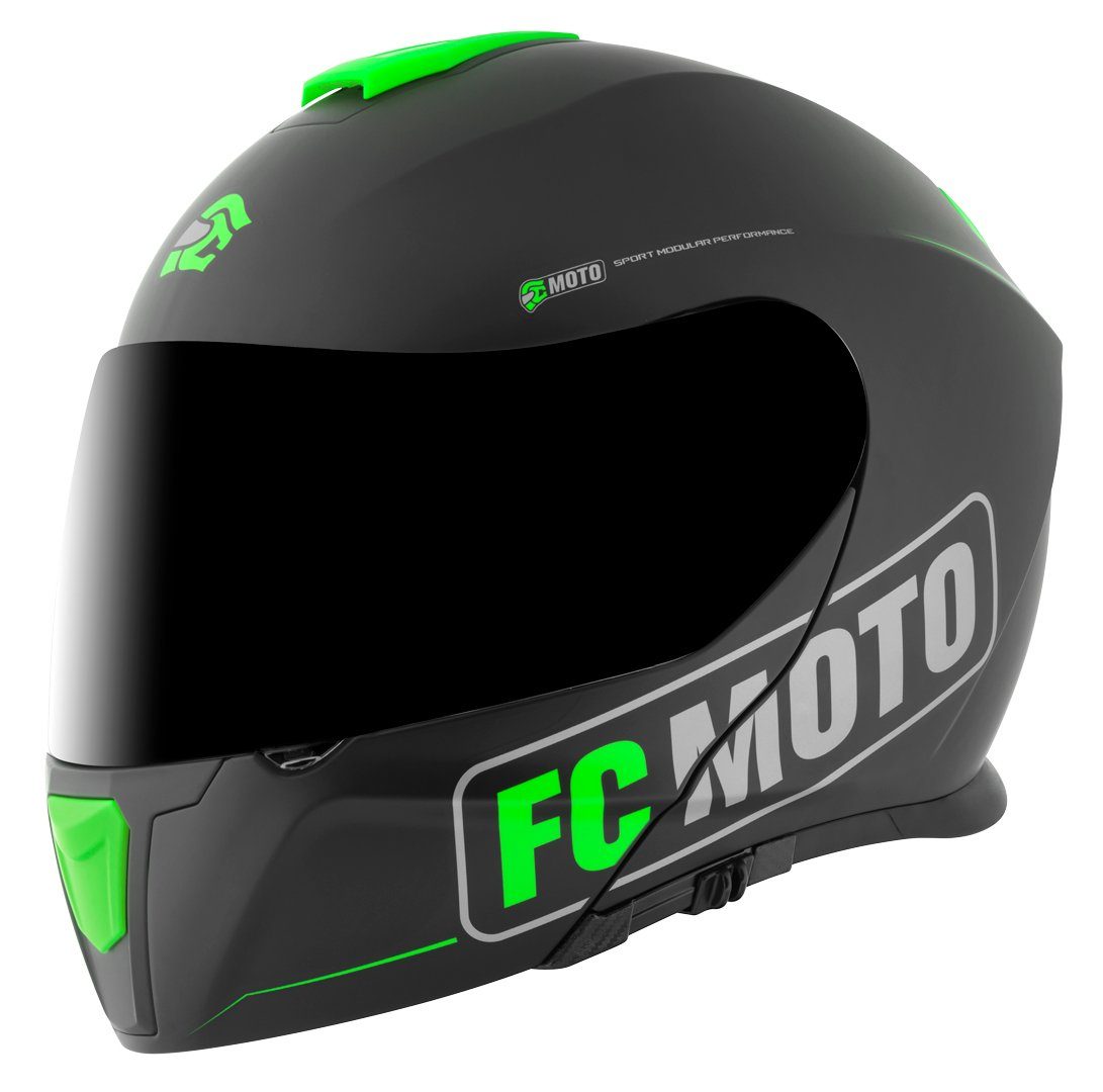 FC-Moto Motorradhelm Novo Straight Klapphelm, integriertes Sonnenvisier