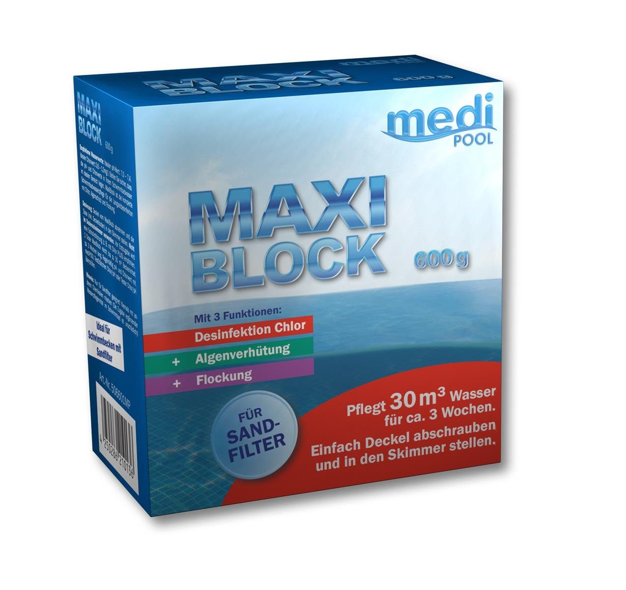 mediPOOL Poolpflege mediPOOL 3 in 1 Maxi Block 600 g, (Spar-Set) günstig online kaufen