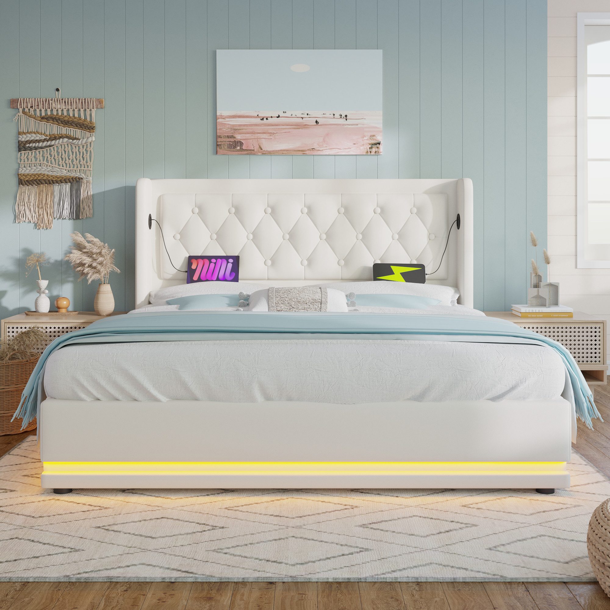 REDOM Polsterbett Jugendbett Bett Stauraumbett gepolsteres günstig online kaufen