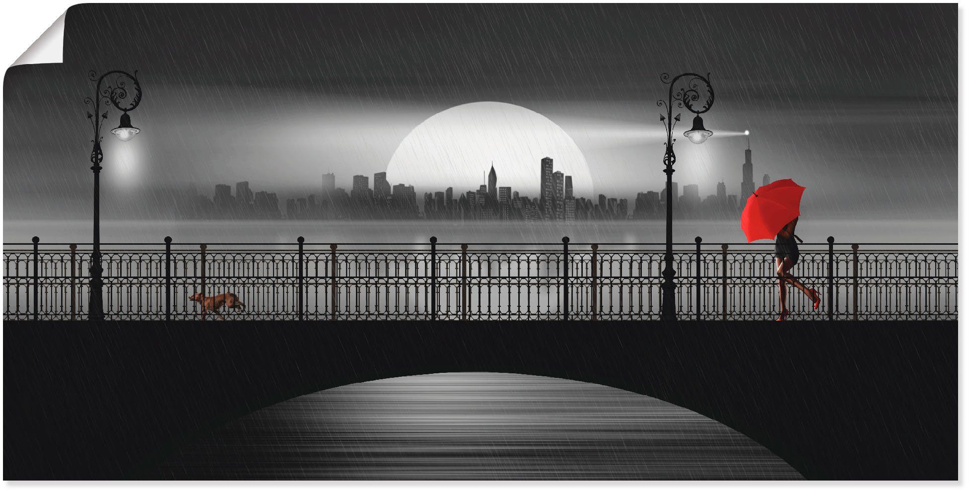 Artland Wandbild Die Brücke im Regen, günstig online kaufen