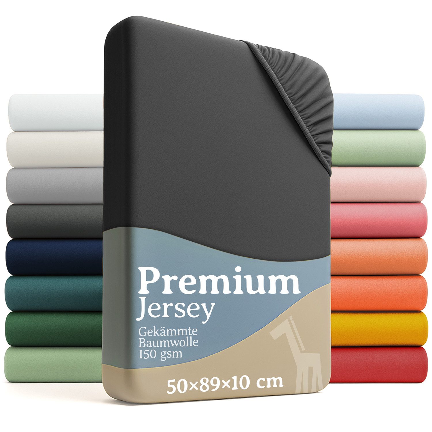 Laleni Spannbettlaken Premium für Beistellbett - Atmungsaktives Spannbetttuch, Gummizug: rundum, (2 Stück), 100% Baumwolle (150 g/m)